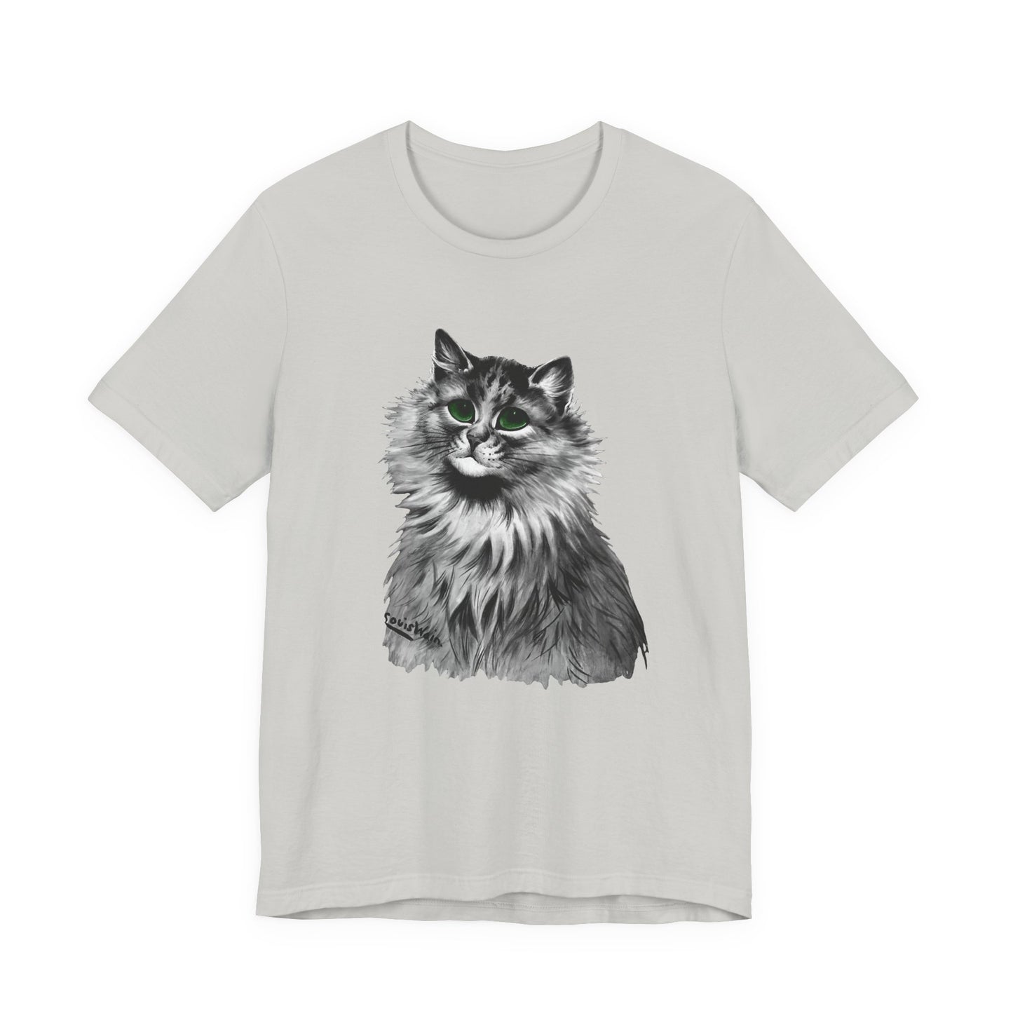 louis wain anthropomorphised cat painting green eyes tshirt