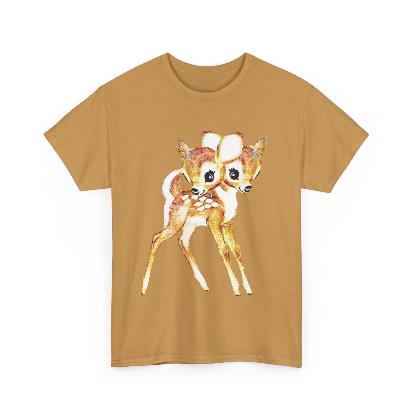vintage cute baby deer double headed tshirt