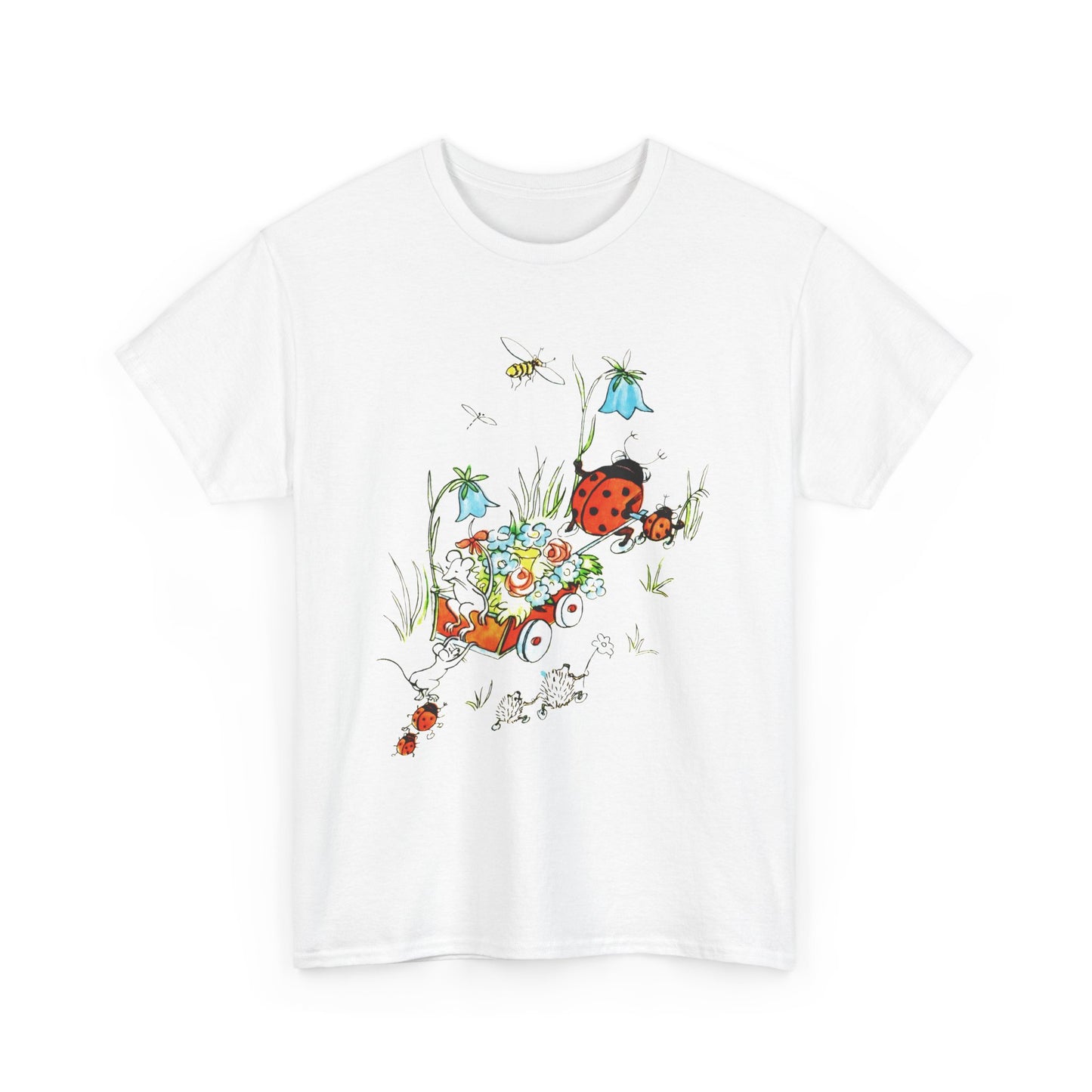 vintage postcard mouse and lady buggy reproduction tshirt