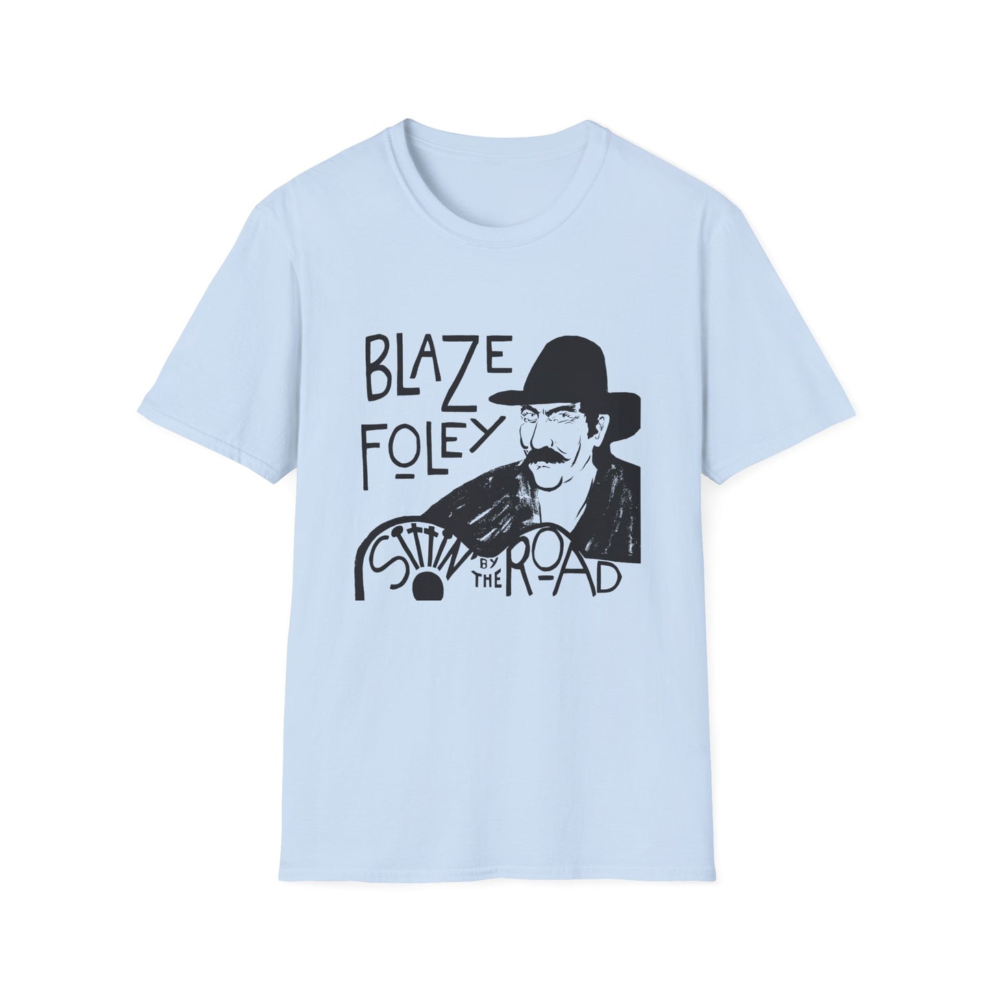 blaze foley sittin' by the road black stencil fan art tshirt