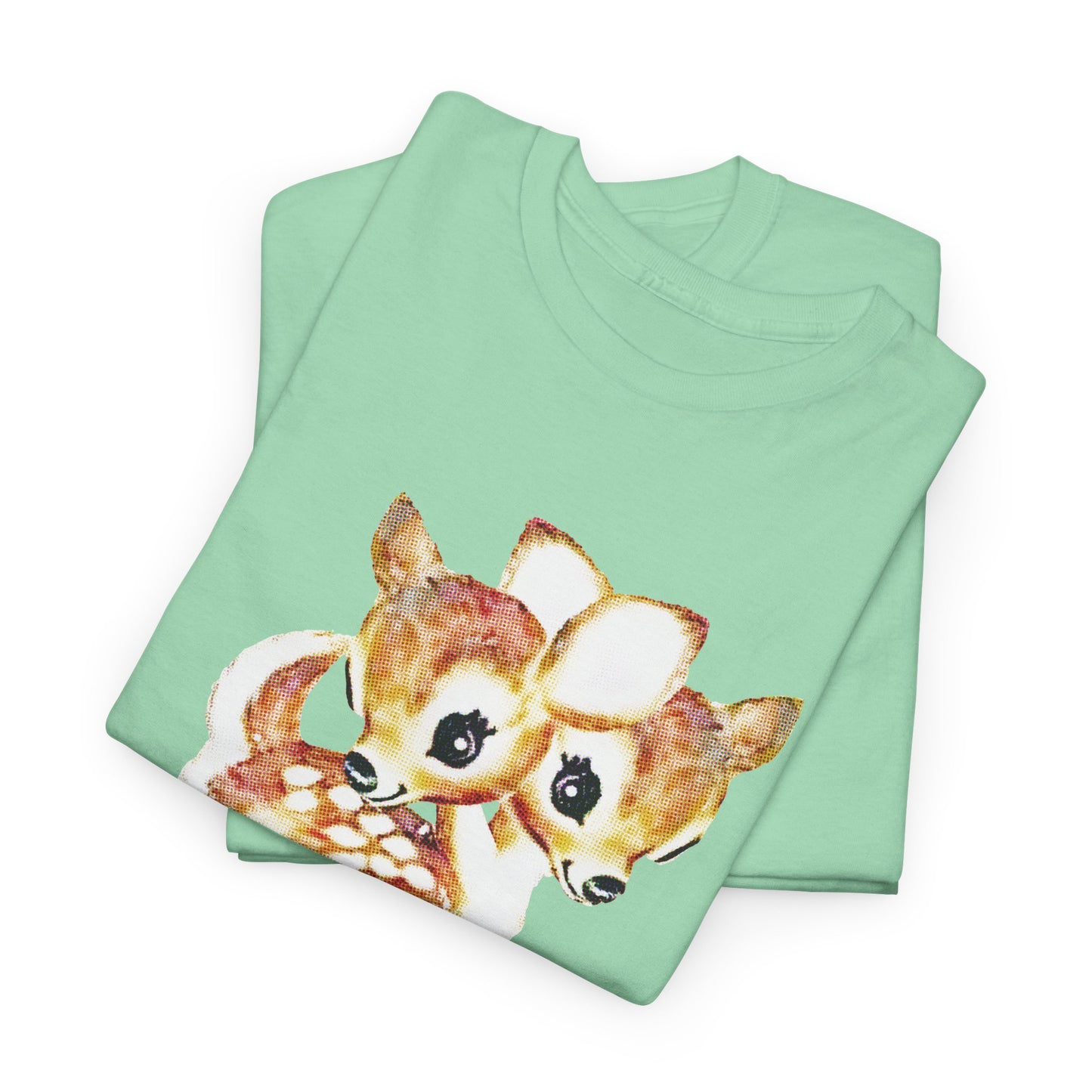 vintage cute baby deer double headed tshirt
