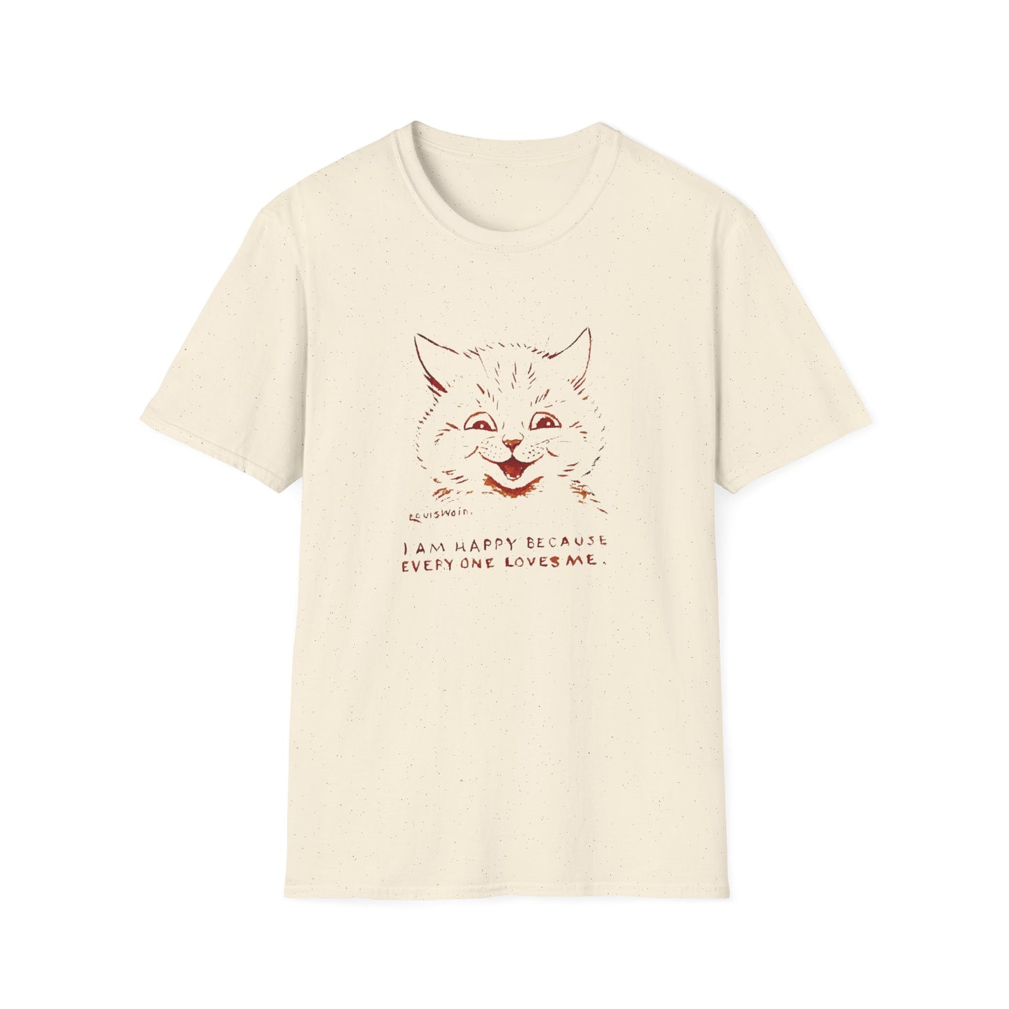 1924 louis wain cat painting i am happy because everyone loves me tshirt