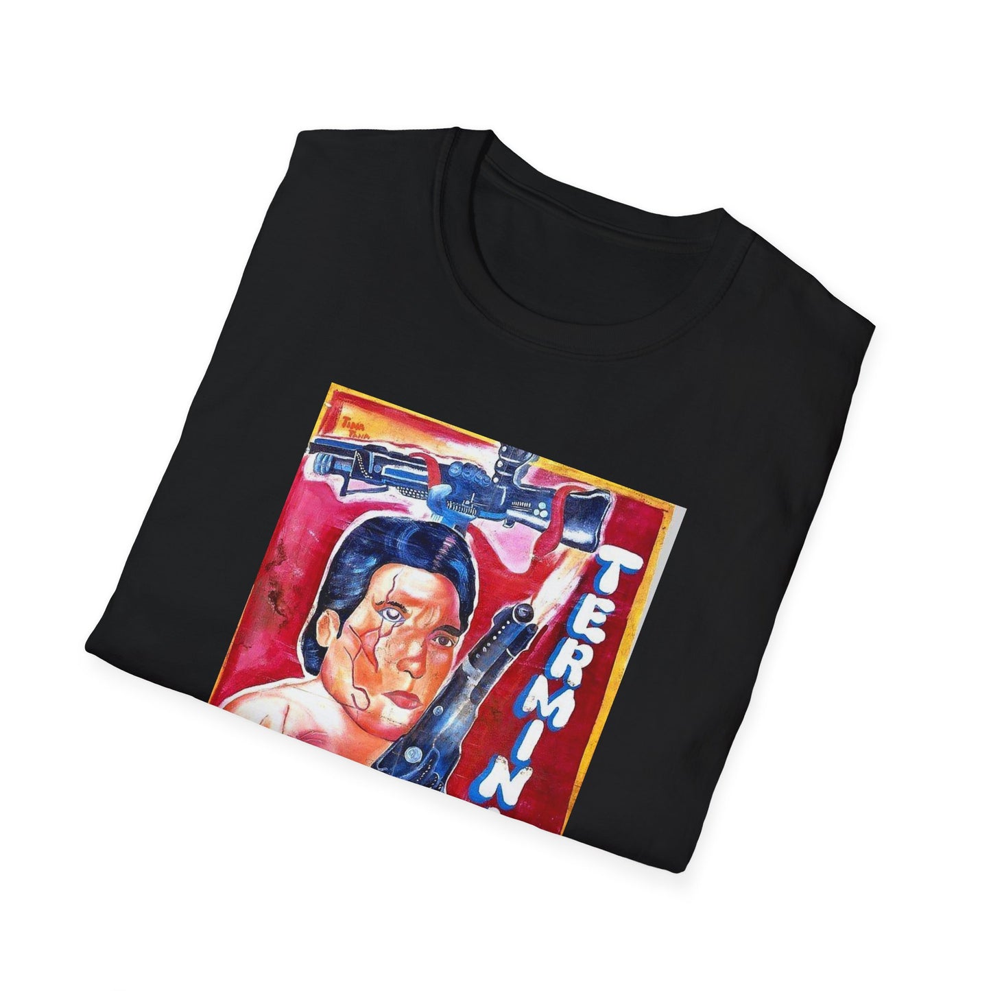 the terminator 1984 ghanaian movie poster tshirt