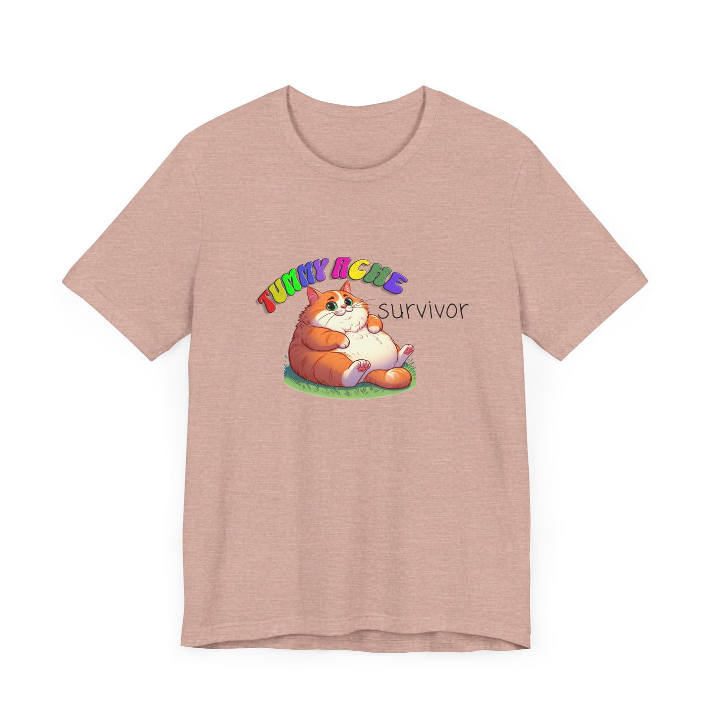 tummy ache survivor stuffed kitty silly tshirt