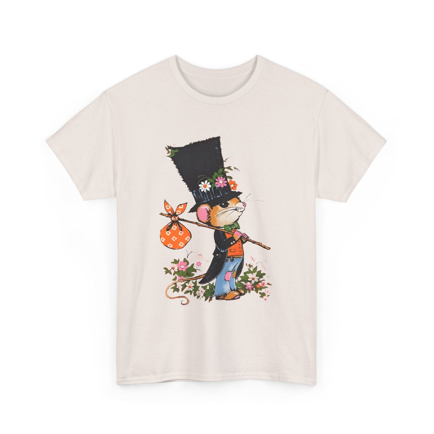 1970s vintage graphic novelty hobo mouse reproduction tshirt