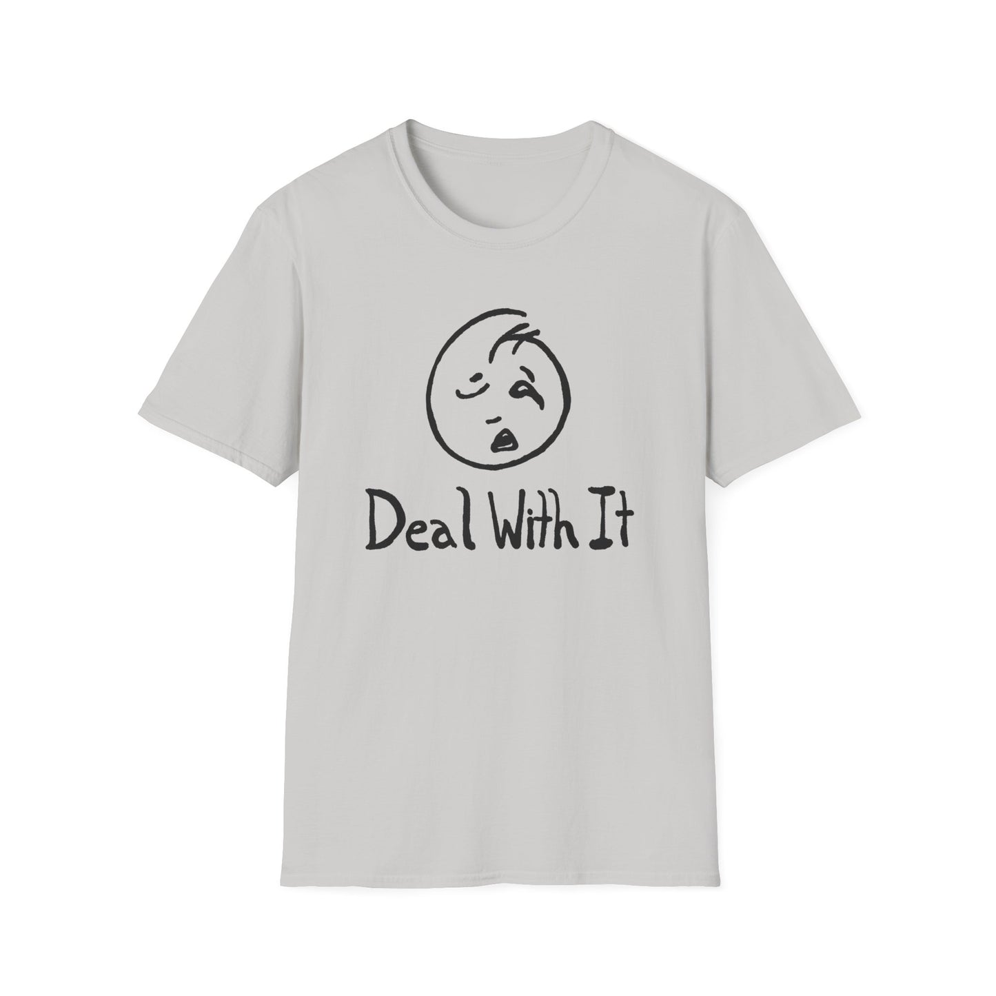 deal with it weird sad guy tshirt