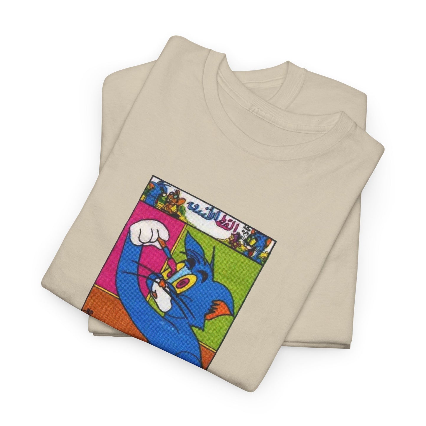 tom the cat painting his eyeball from a vintage turkish gum wrapper reproduction tshirt