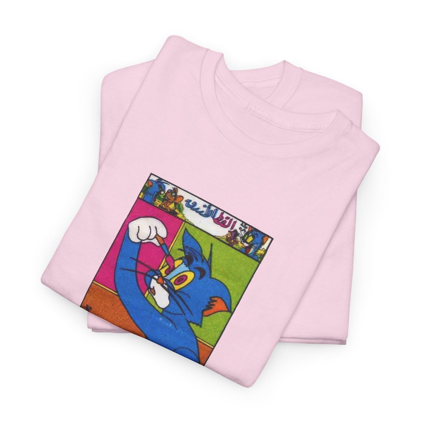 tom the cat painting his eyeball from a vintage turkish gum wrapper reproduction tshirt