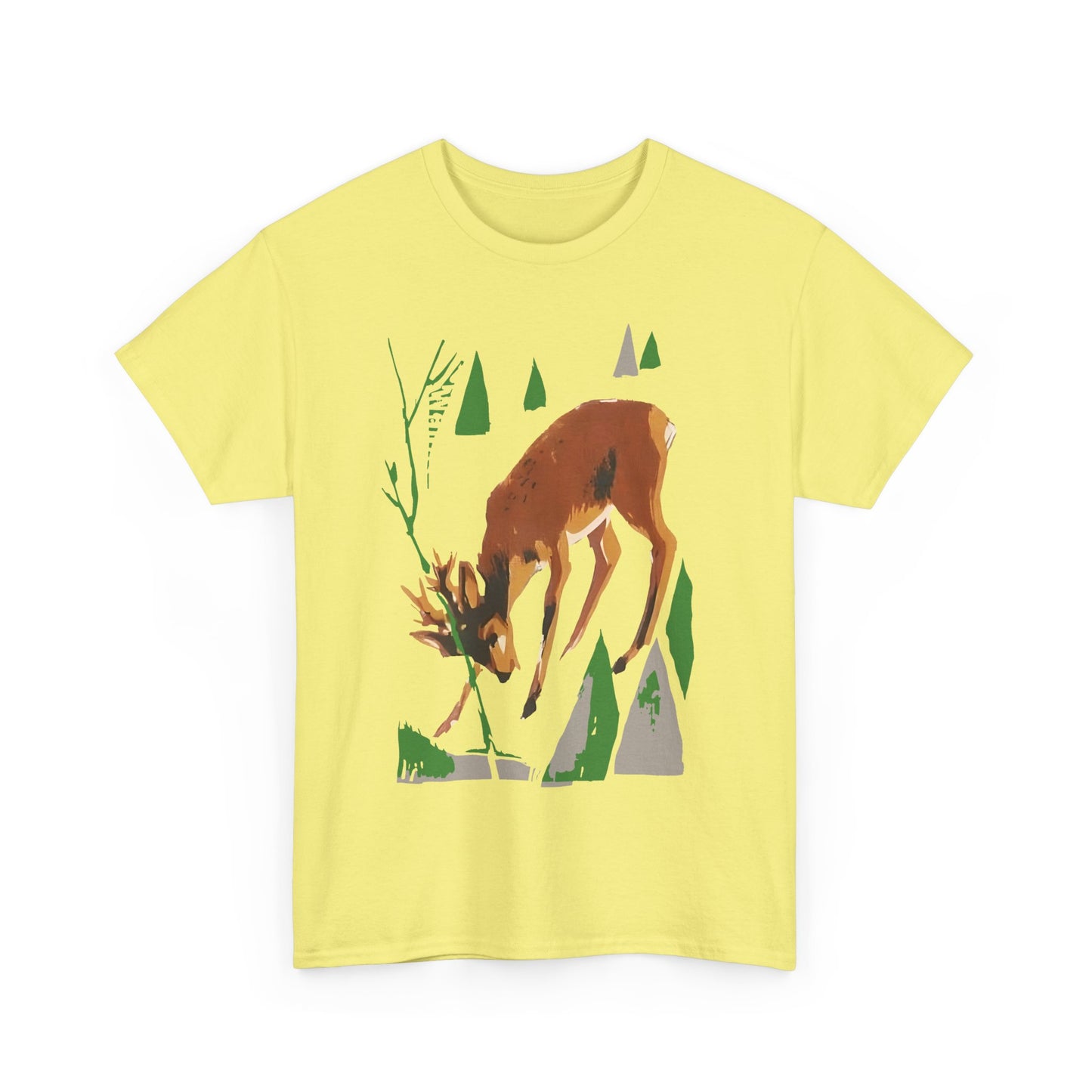 1961 slovakian living beauty vintage deer art reproduction tshirt