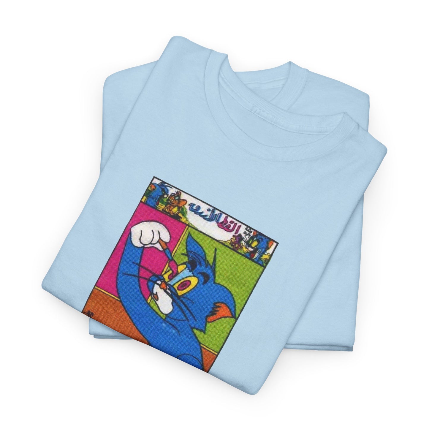 tom the cat painting his eyeball from a vintage turkish gum wrapper reproduction tshirt
