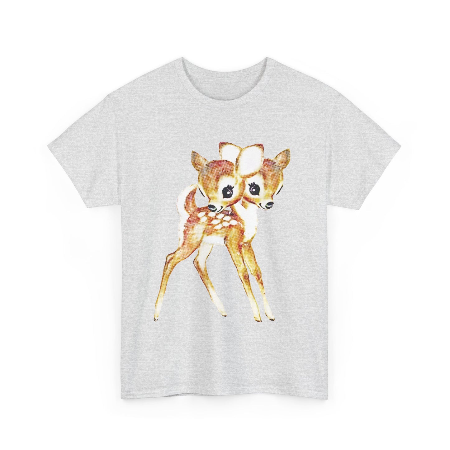 vintage cute baby deer double headed tshirt