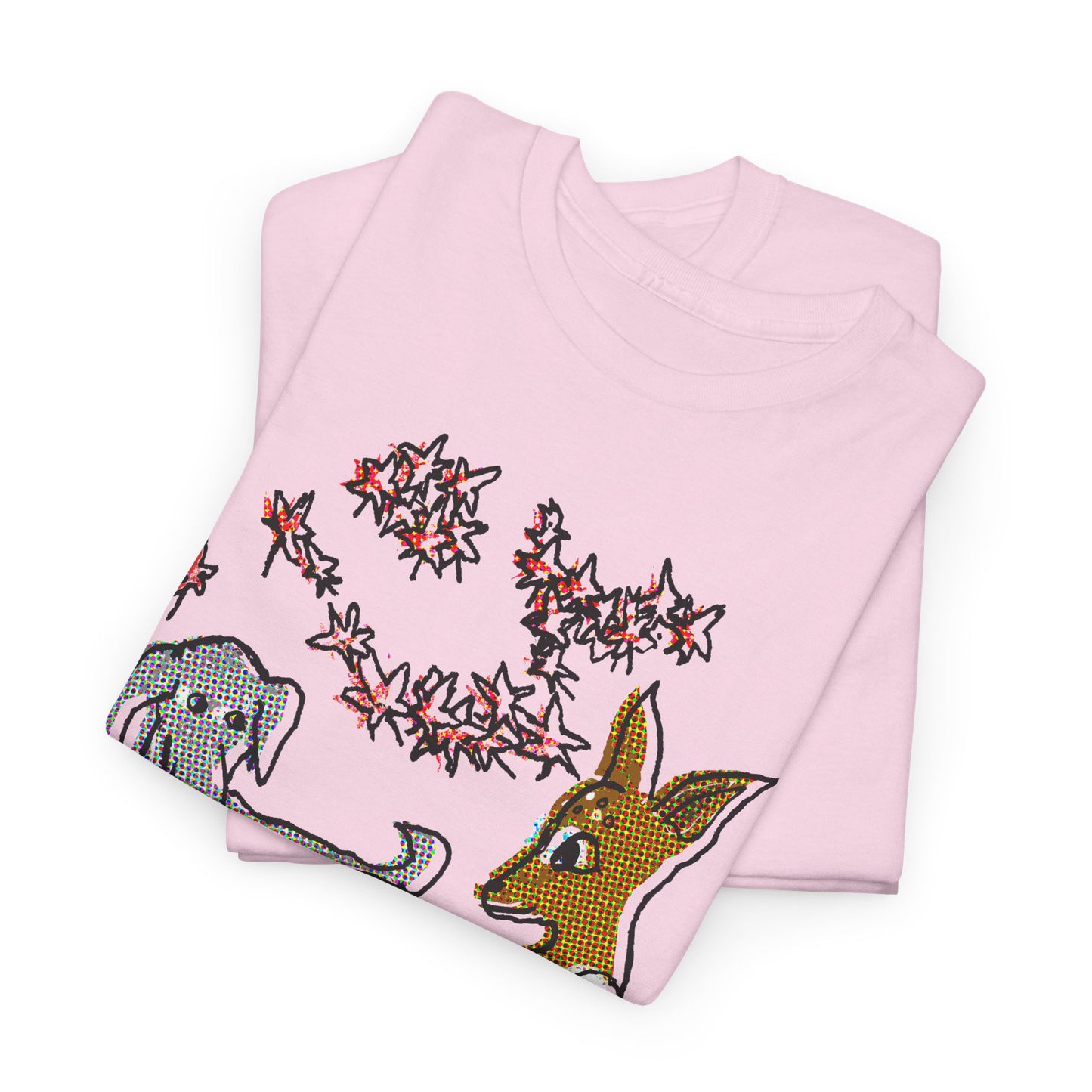 original drawing deer and dog love tshirt