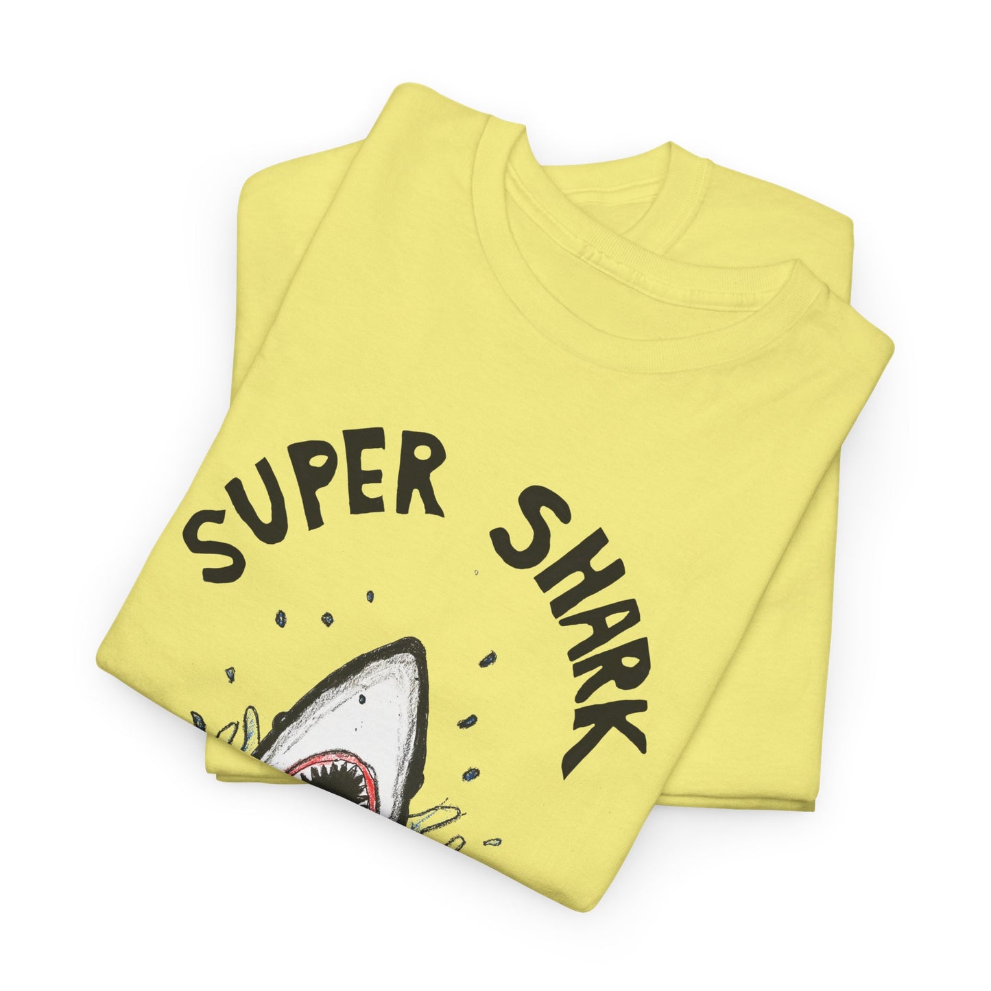 hand drawn concept of a department store advert for jaws tshirts super shark tshirt