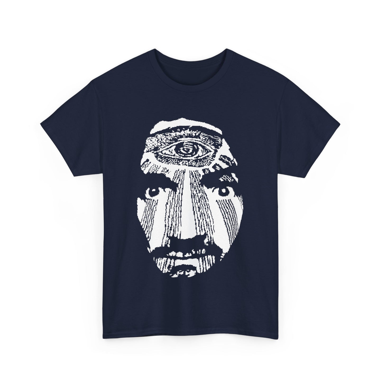 vintage charles manson knit pattern reproduction stretched warped graphic tshirt