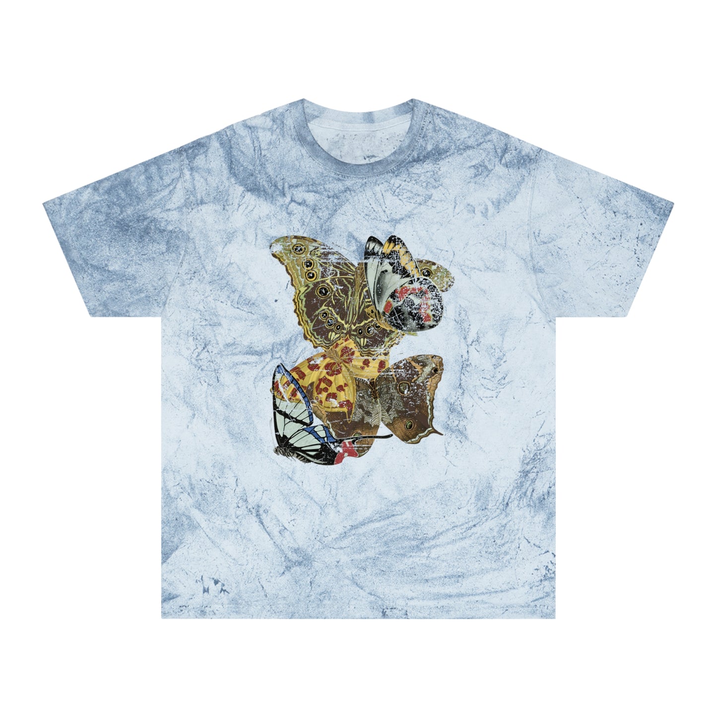 1925 papillons butterfly illustration by emile allain seguy faded graphic color blast tshirt