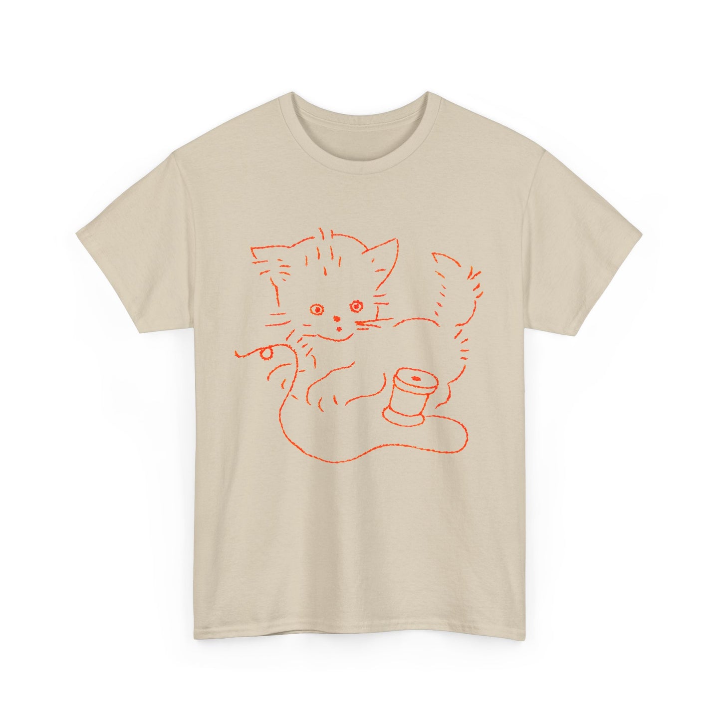 vintage graphic kitten with string reproduction tshirt