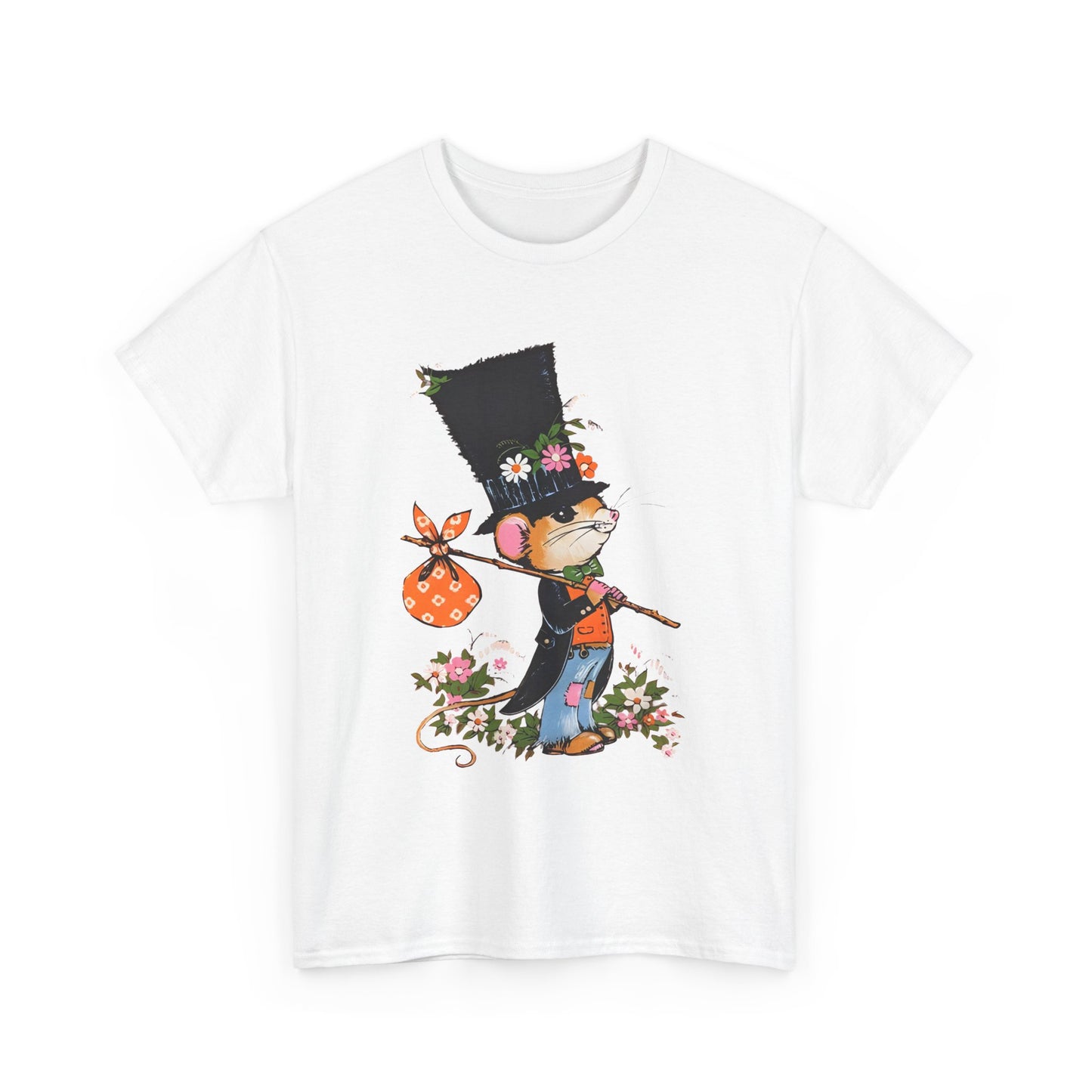 1970s vintage graphic novelty hobo mouse reproduction tshirt