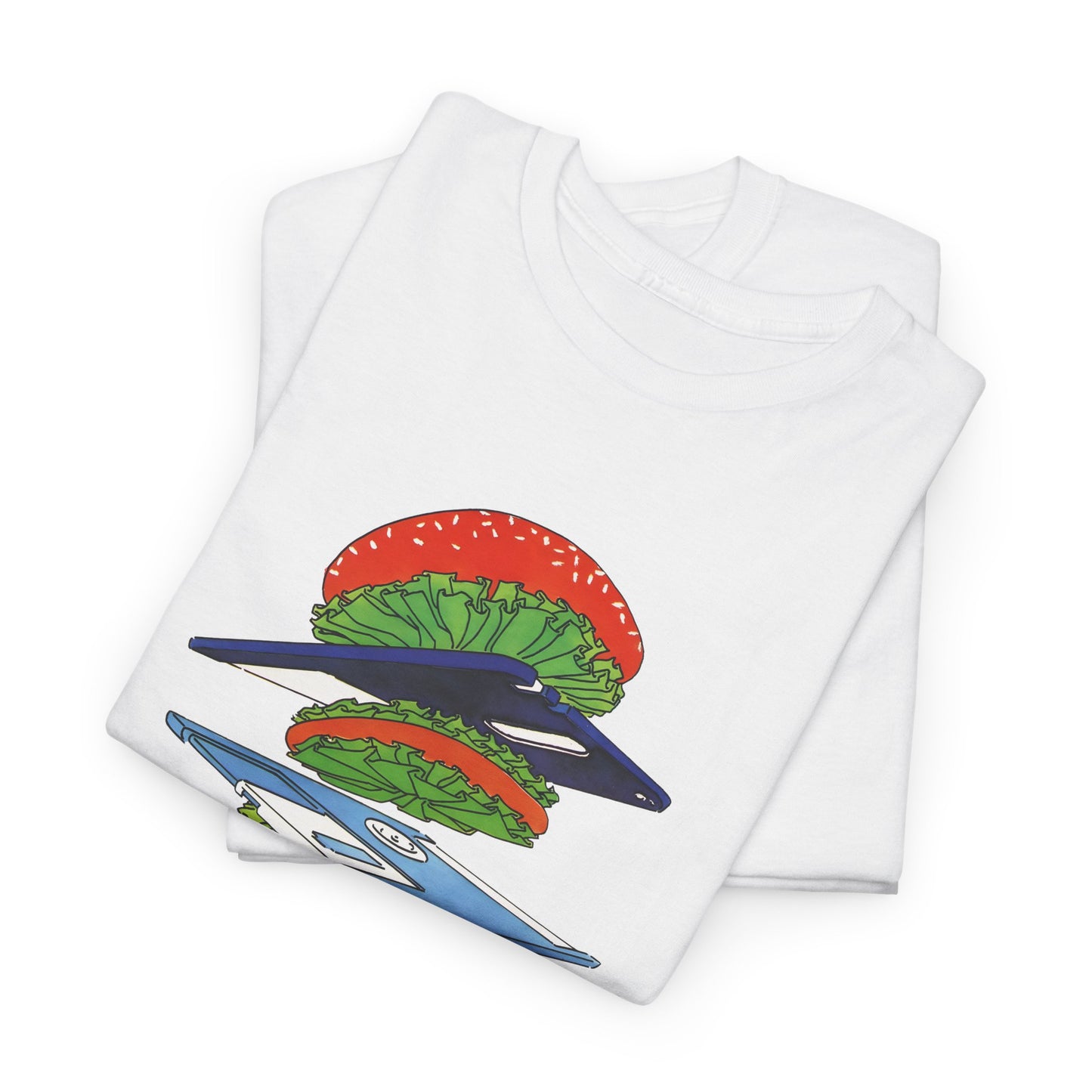 1989 uncredited art from micro mag floppy disc burger tshirt