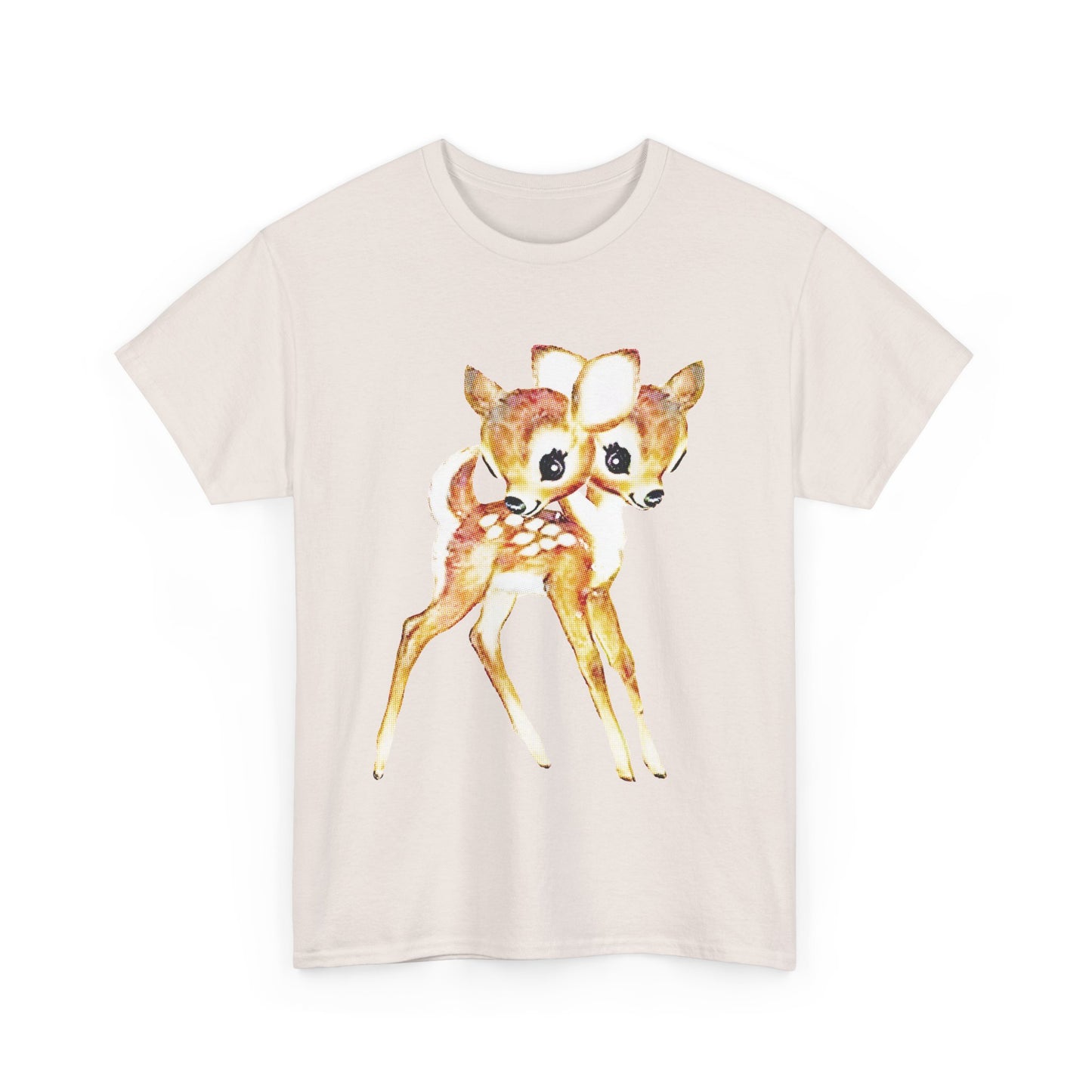 vintage cute baby deer double headed tshirt