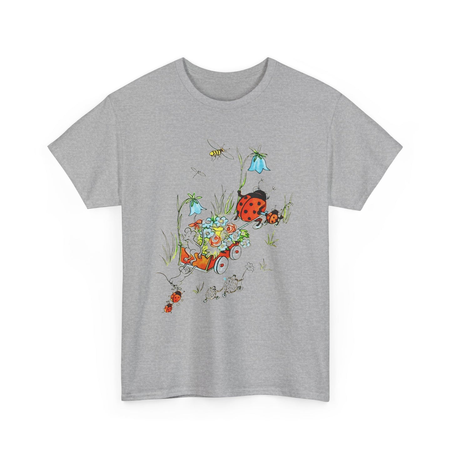 vintage postcard mouse and lady buggy reproduction tshirt