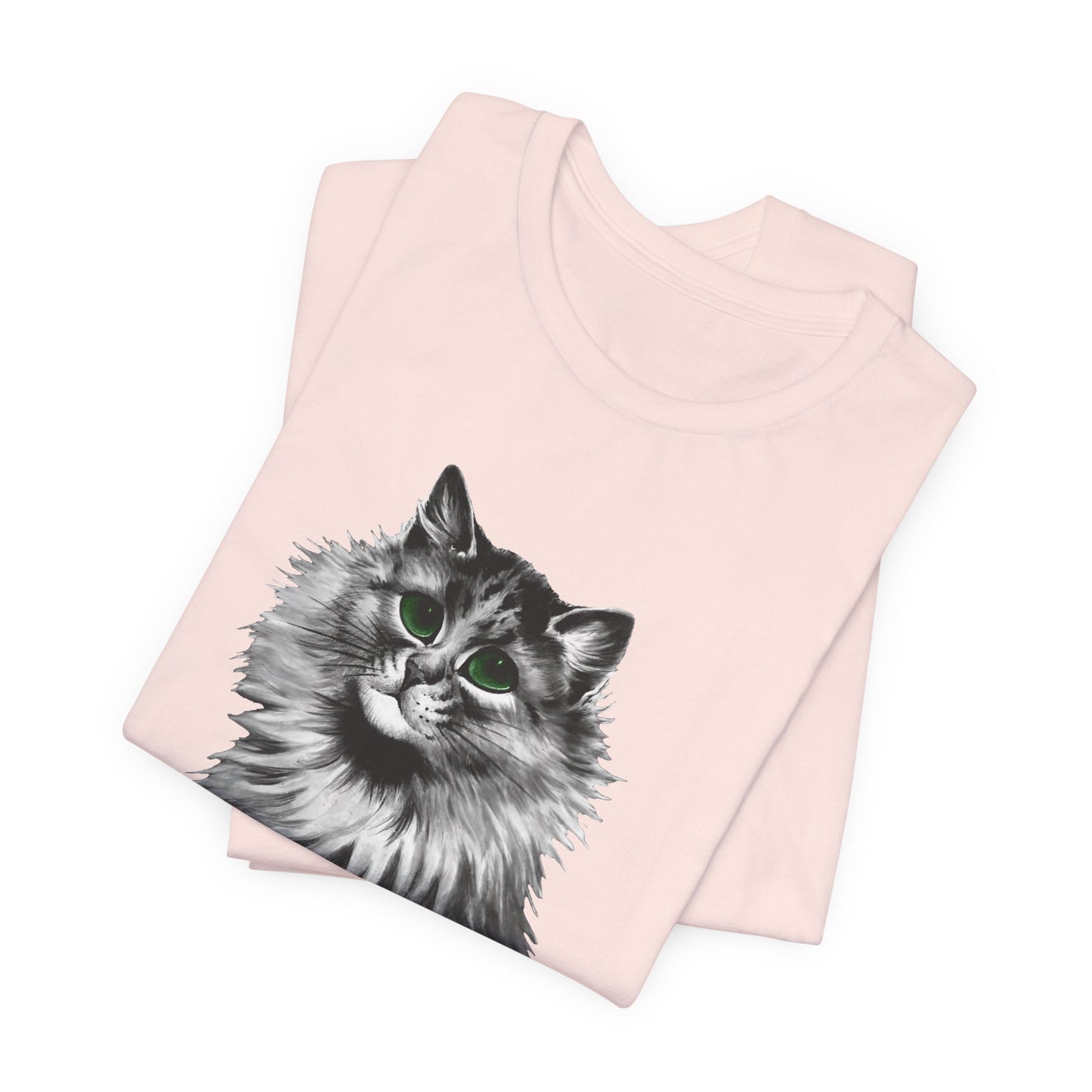 louis wain anthropomorphised cat painting green eyes tshirt