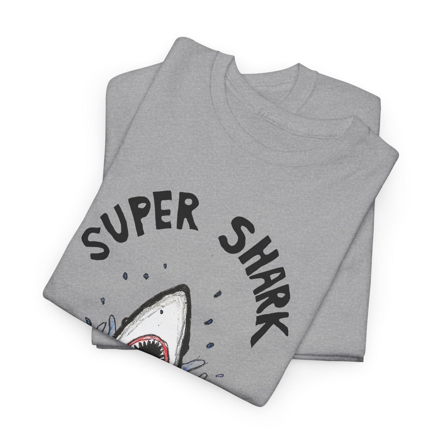 hand drawn concept of a department store advert for jaws tshirts super shark tshirt