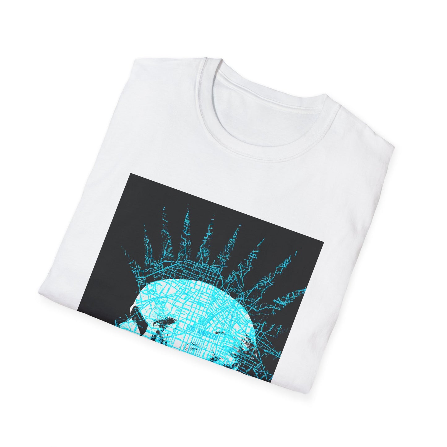repo man skull punk in blue tshirt