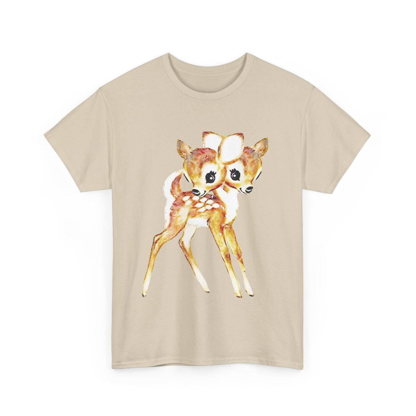 vintage cute baby deer double headed tshirt