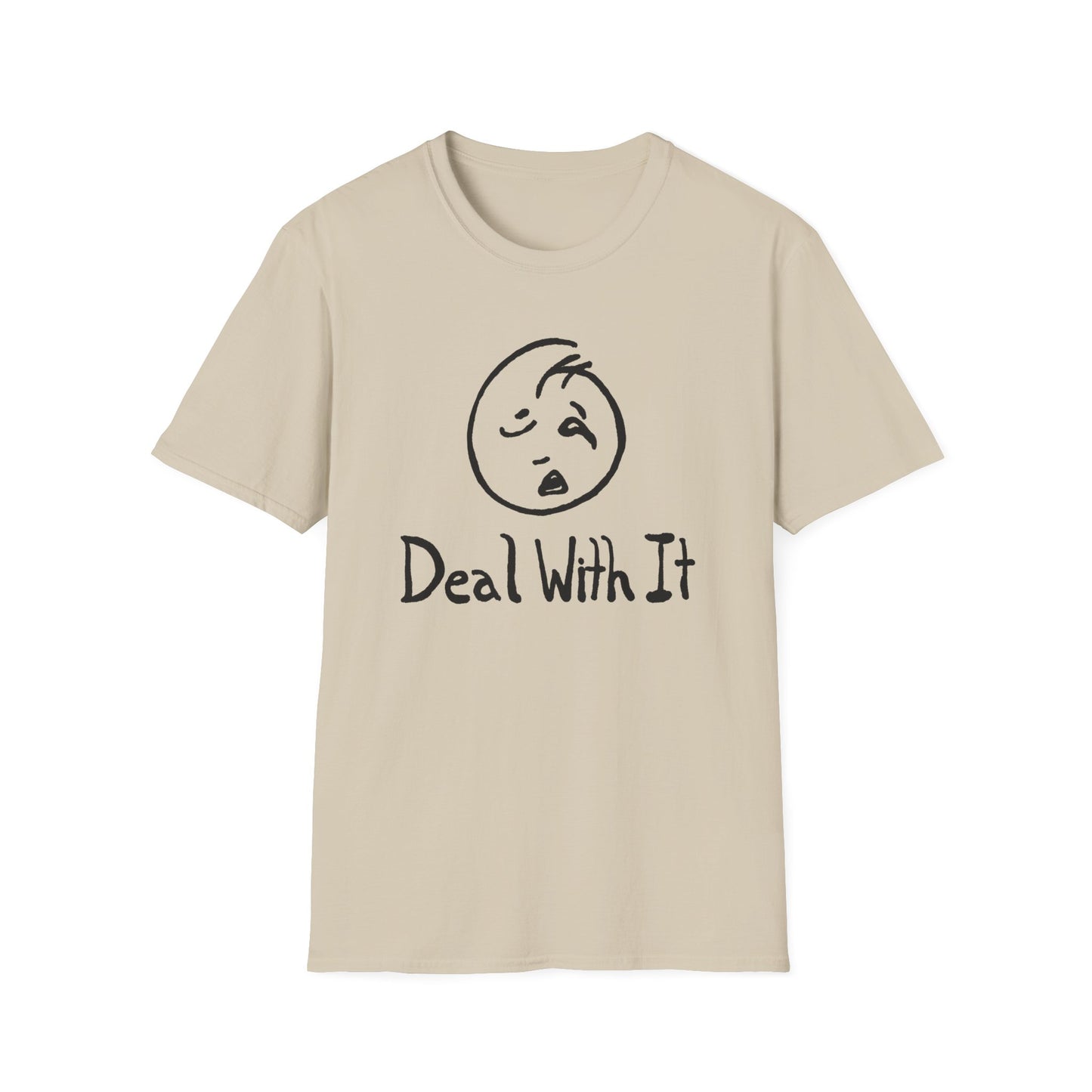 deal with it weird sad guy tshirt