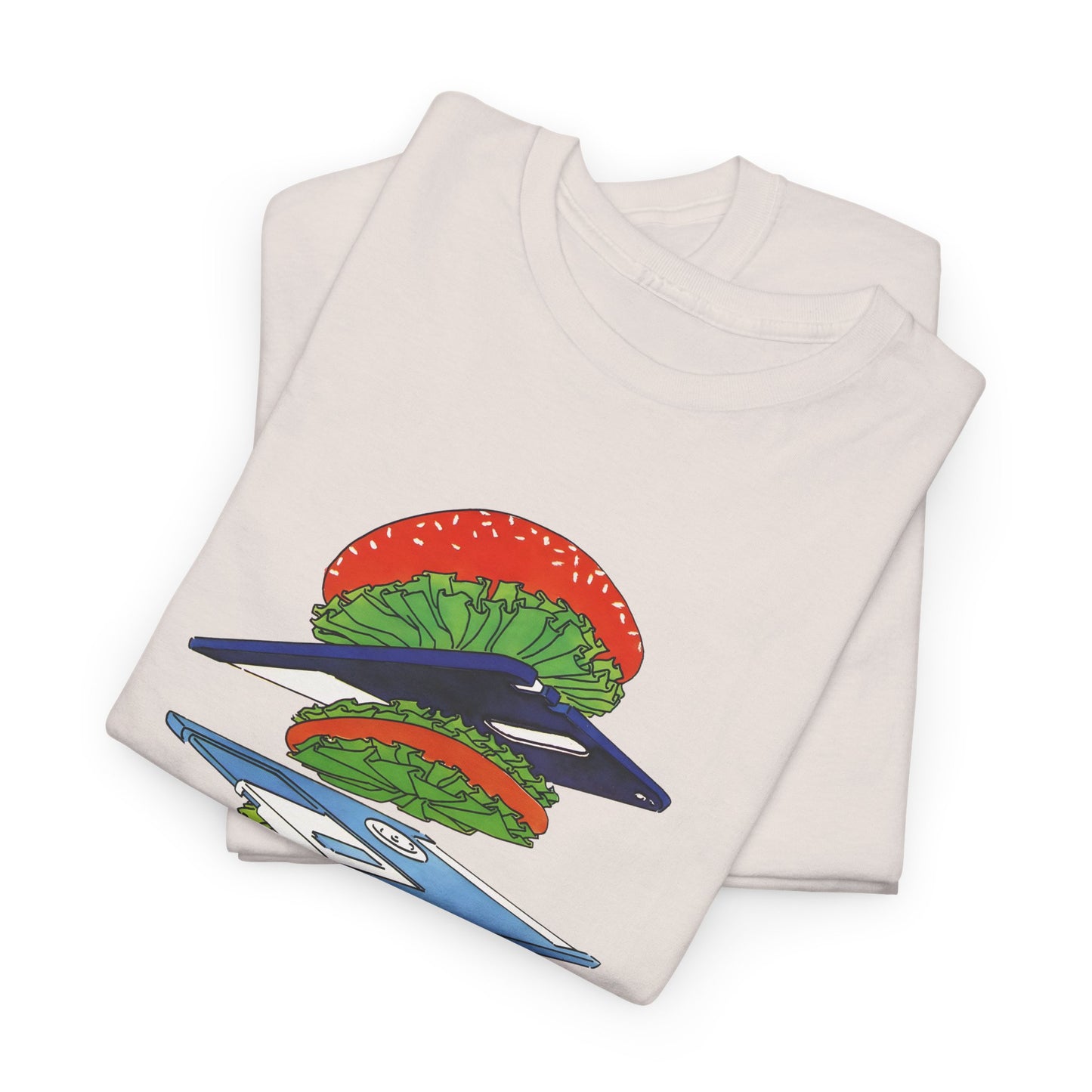 1989 uncredited art from micro mag floppy disc burger tshirt
