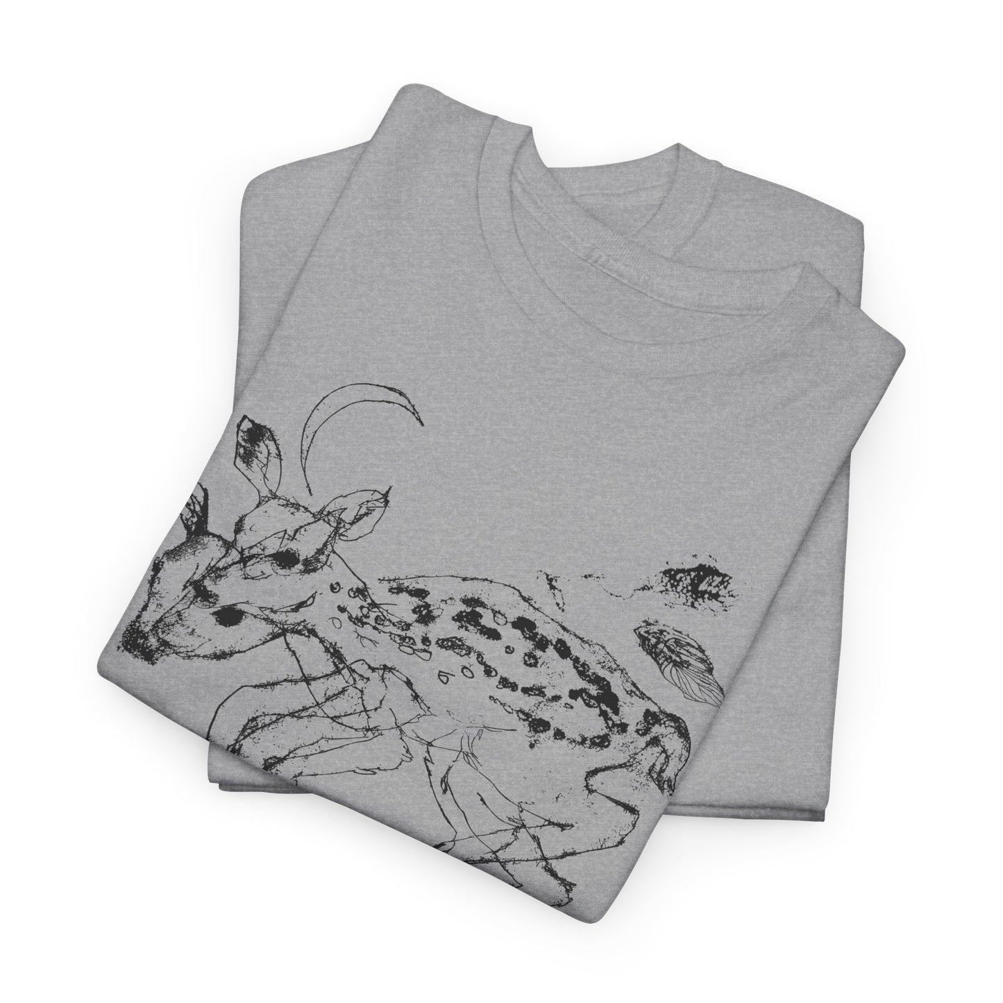 weird deer illustration custom edit tshirt
