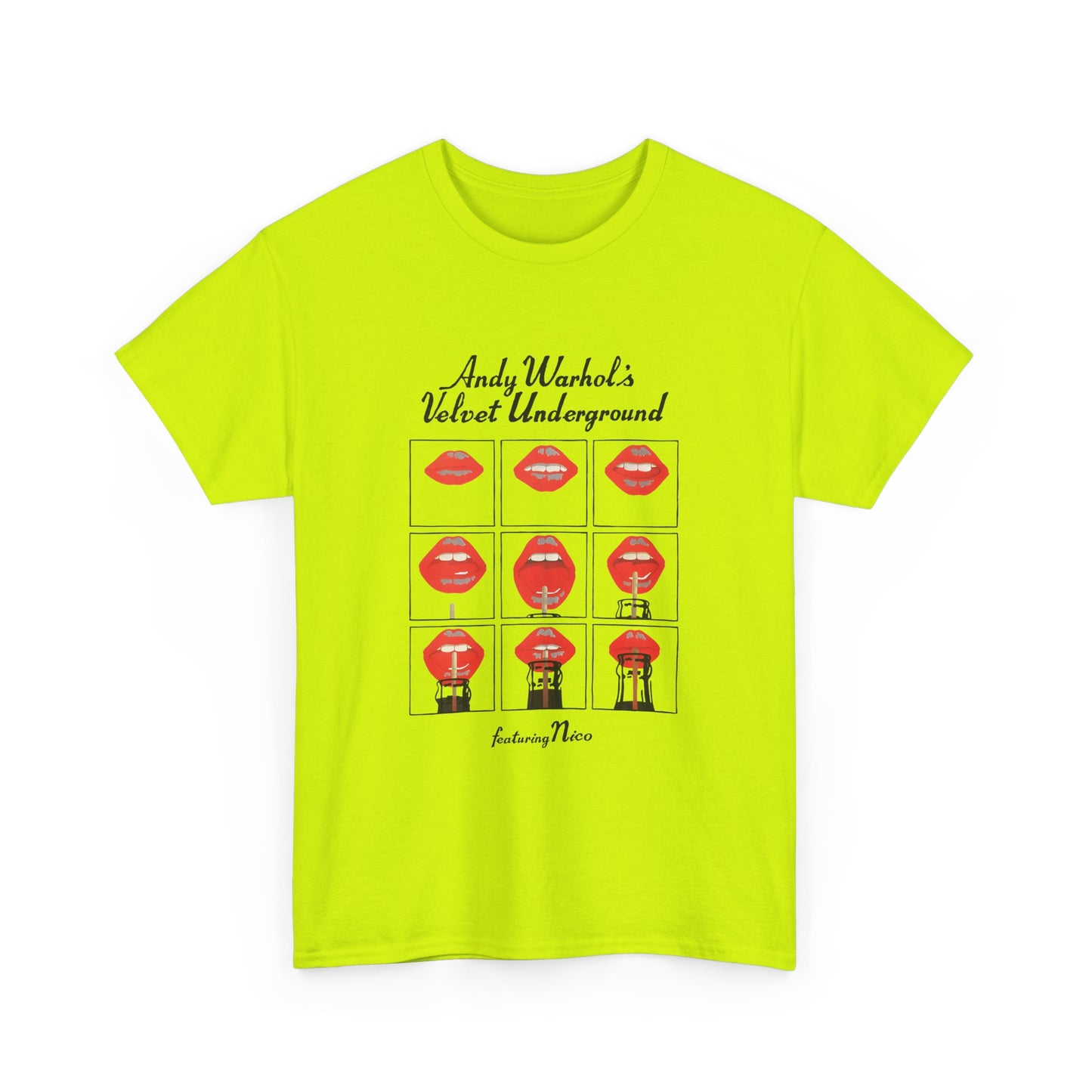 andy warhol's velvet underground featuring nico lips tshirt