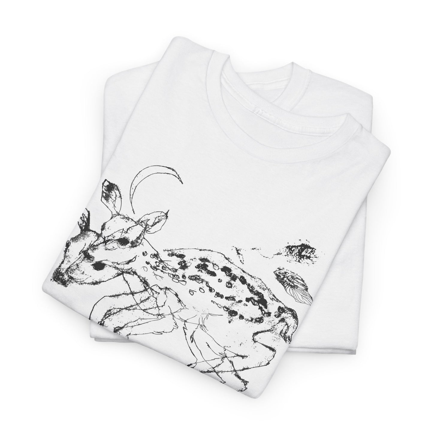 weird deer illustration custom edit tshirt
