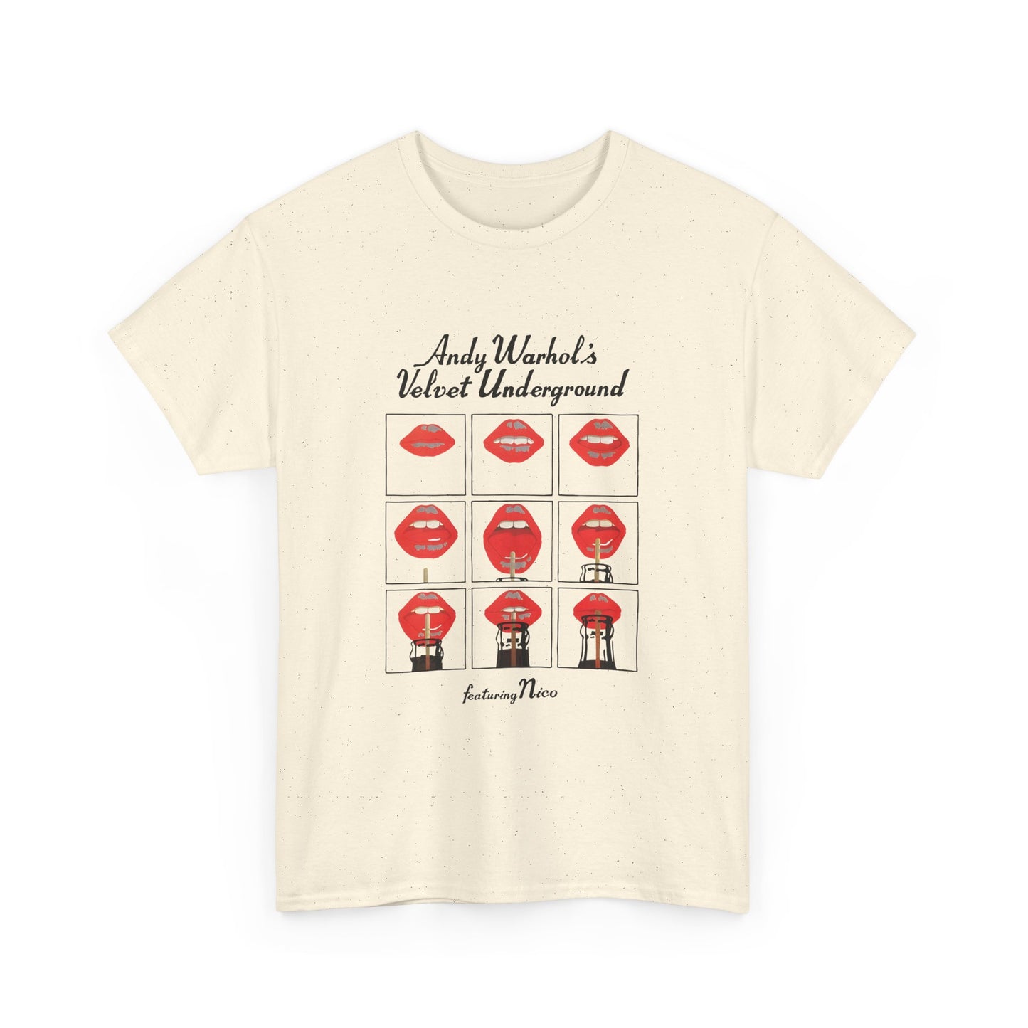 andy warhol's velvet underground featuring nico lips tshirt