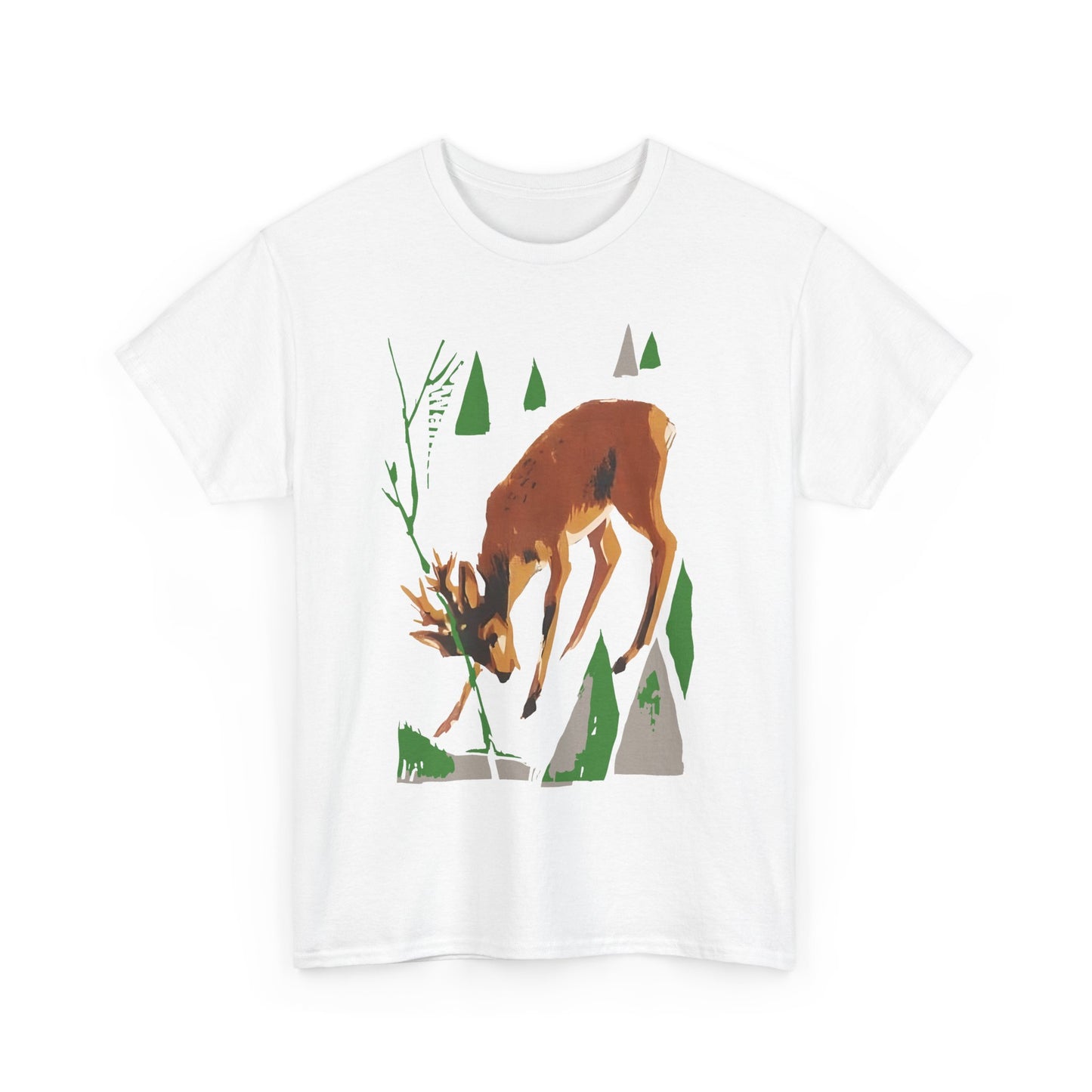1961 slovakian living beauty vintage deer art reproduction tshirt