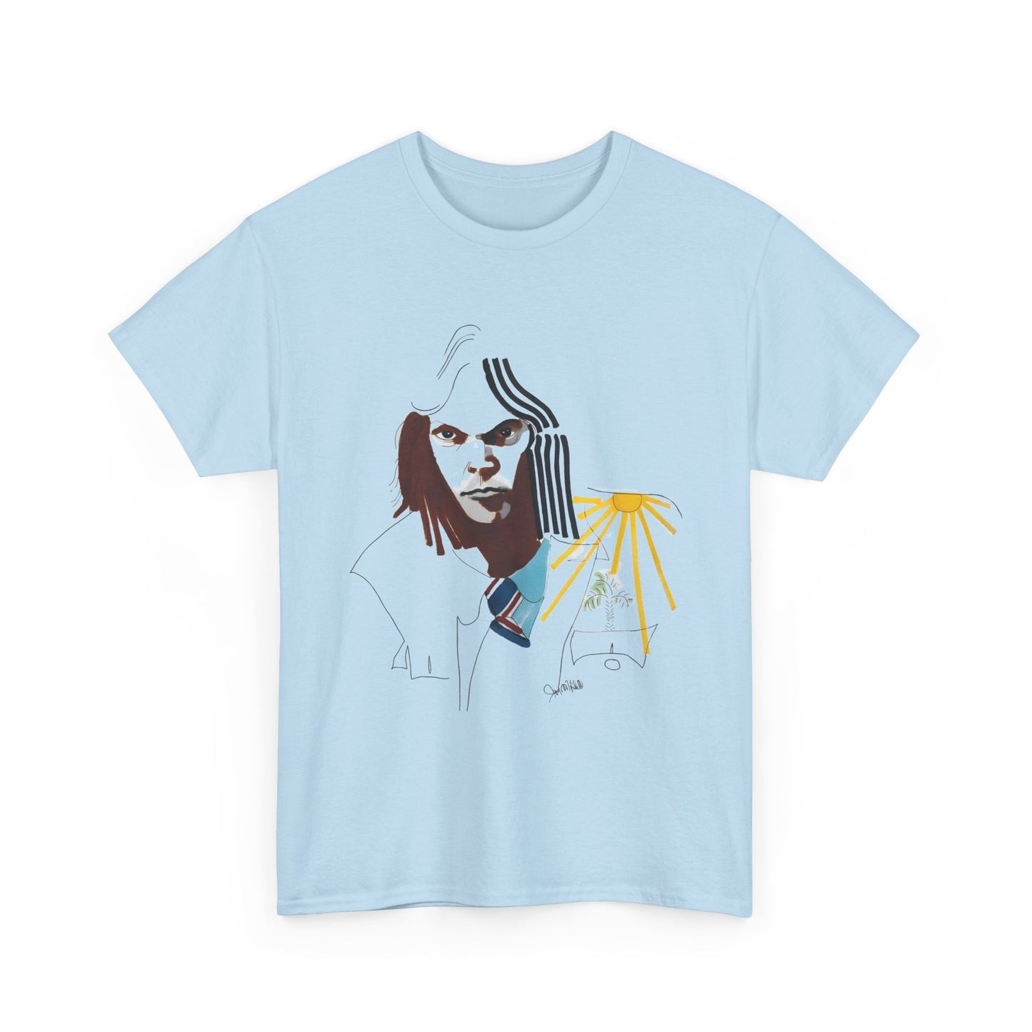 neil young portrait by joni mitchell reproduction tshirt