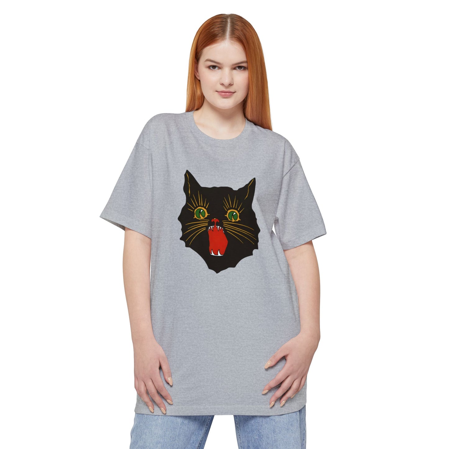 oversized vintage halloween cat reproduction unisex tall beefy tshirt