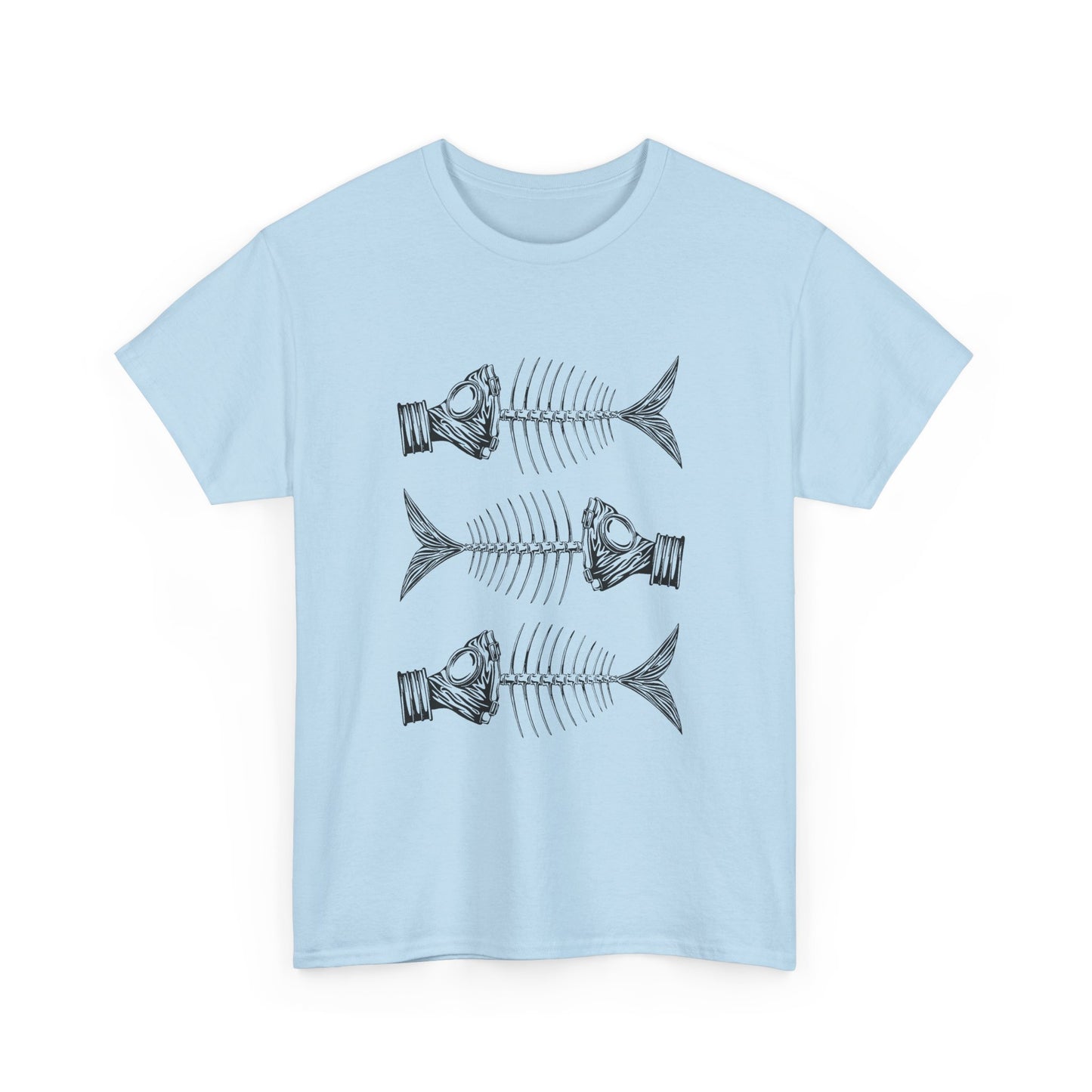 jacek rupinski polish skeletal fish with gas masks tshirt