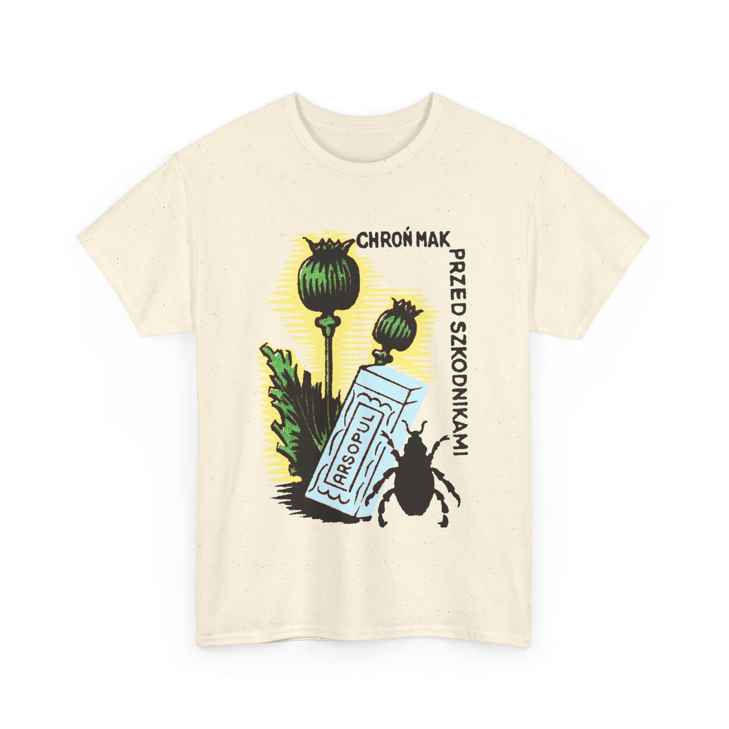 vintage polish matchbox graphic protect poppies from pests pesticide ad tshirt
