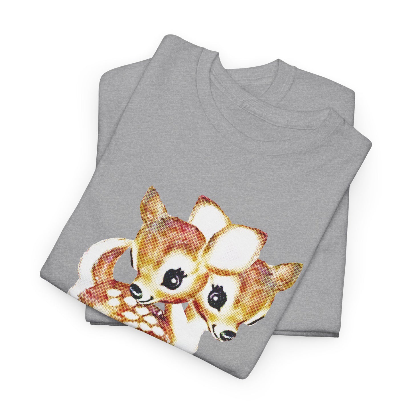 vintage cute baby deer double headed tshirt