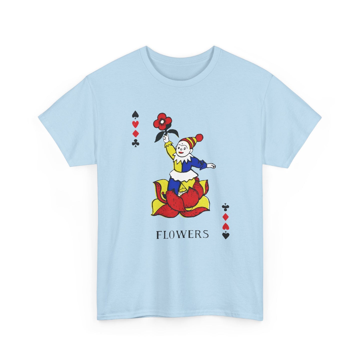 vintage children playing cards flowers reproduction tshirt