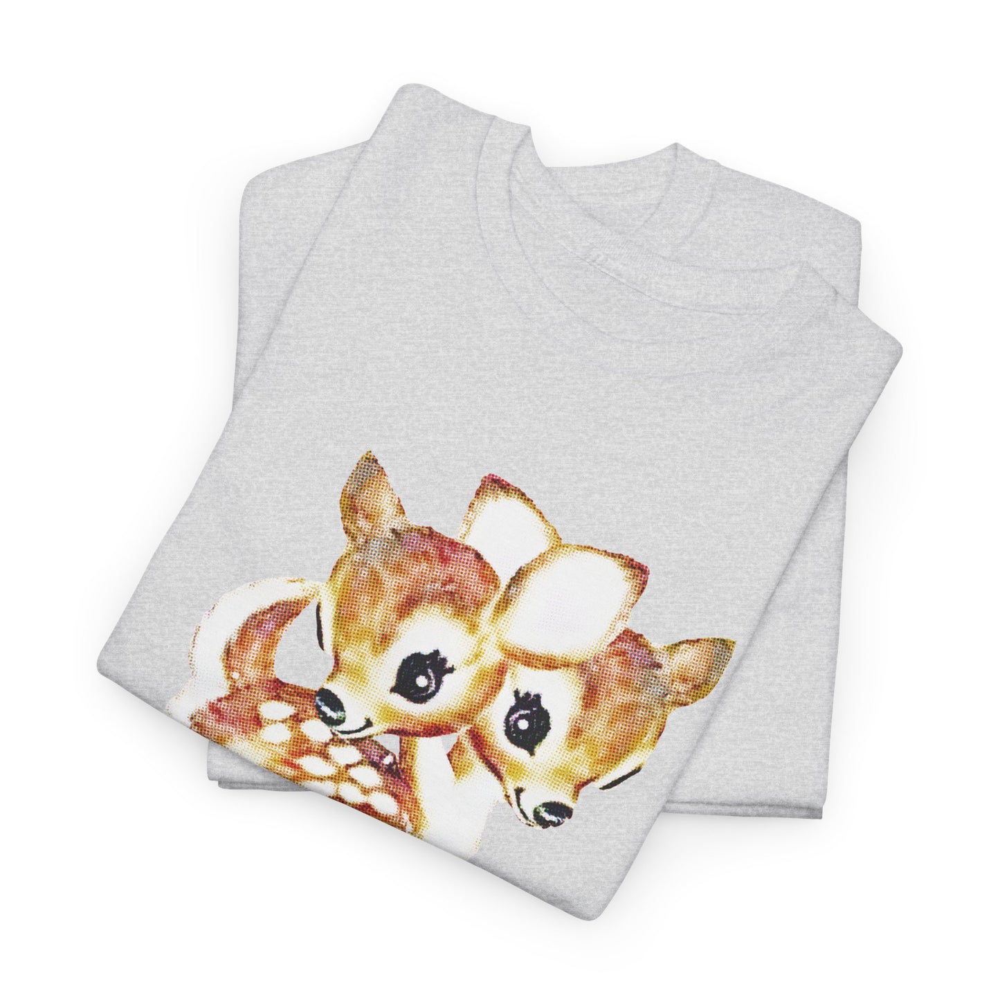 vintage cute baby deer double headed tshirt