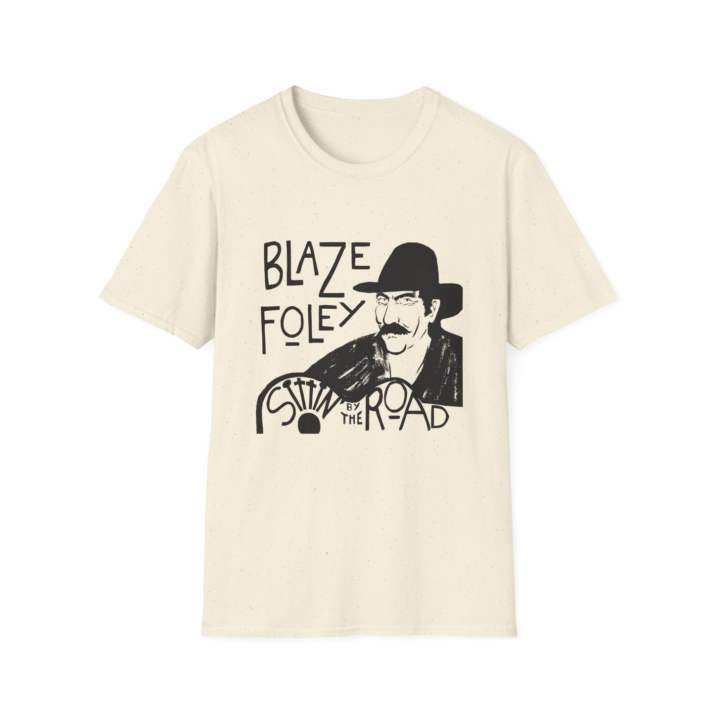 blaze foley sittin' by the road black stencil fan art tshirt