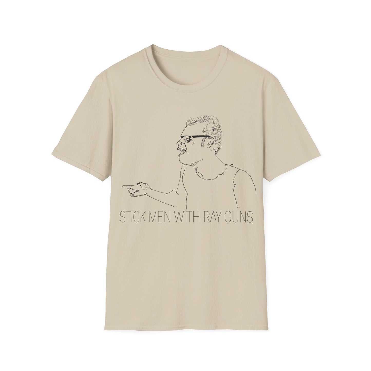 stick men with ray guns bobby soxx original drawing tshirt