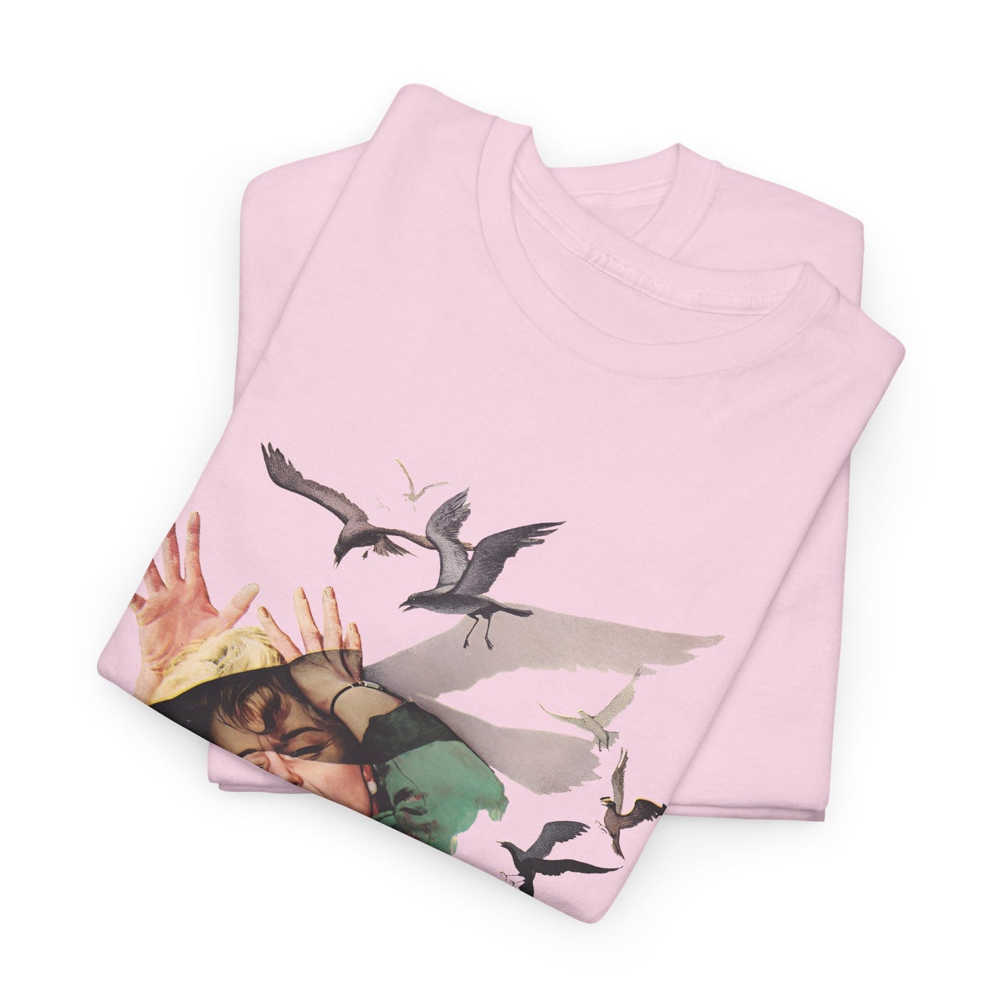 alfred hitchcock's 1963 the birds movie ad poster reproduction tshirt