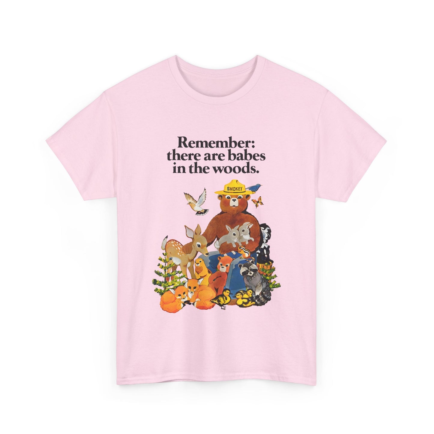 vintage smokey the bear babes in the woods reproduction tshirt