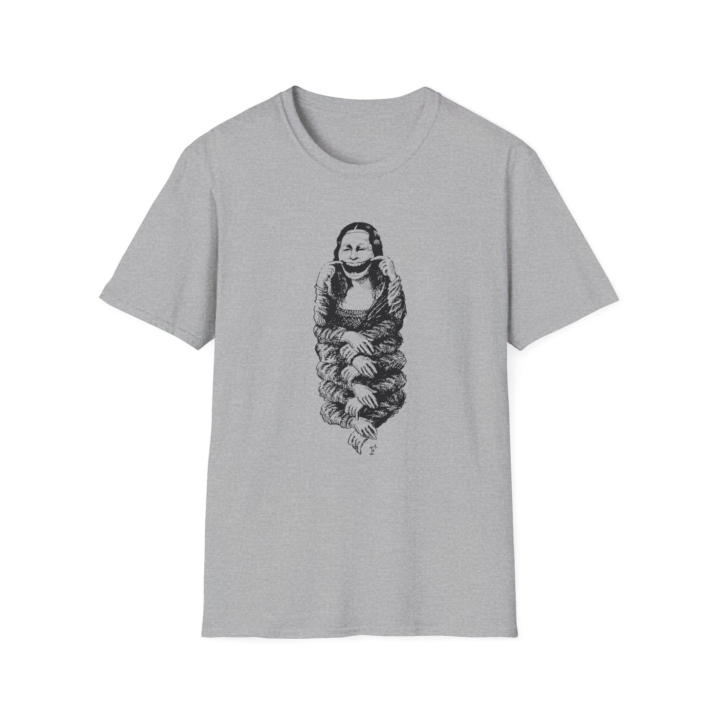 1985 jerzy flisak museum of caricature mona lisa exhibition poster tshirt