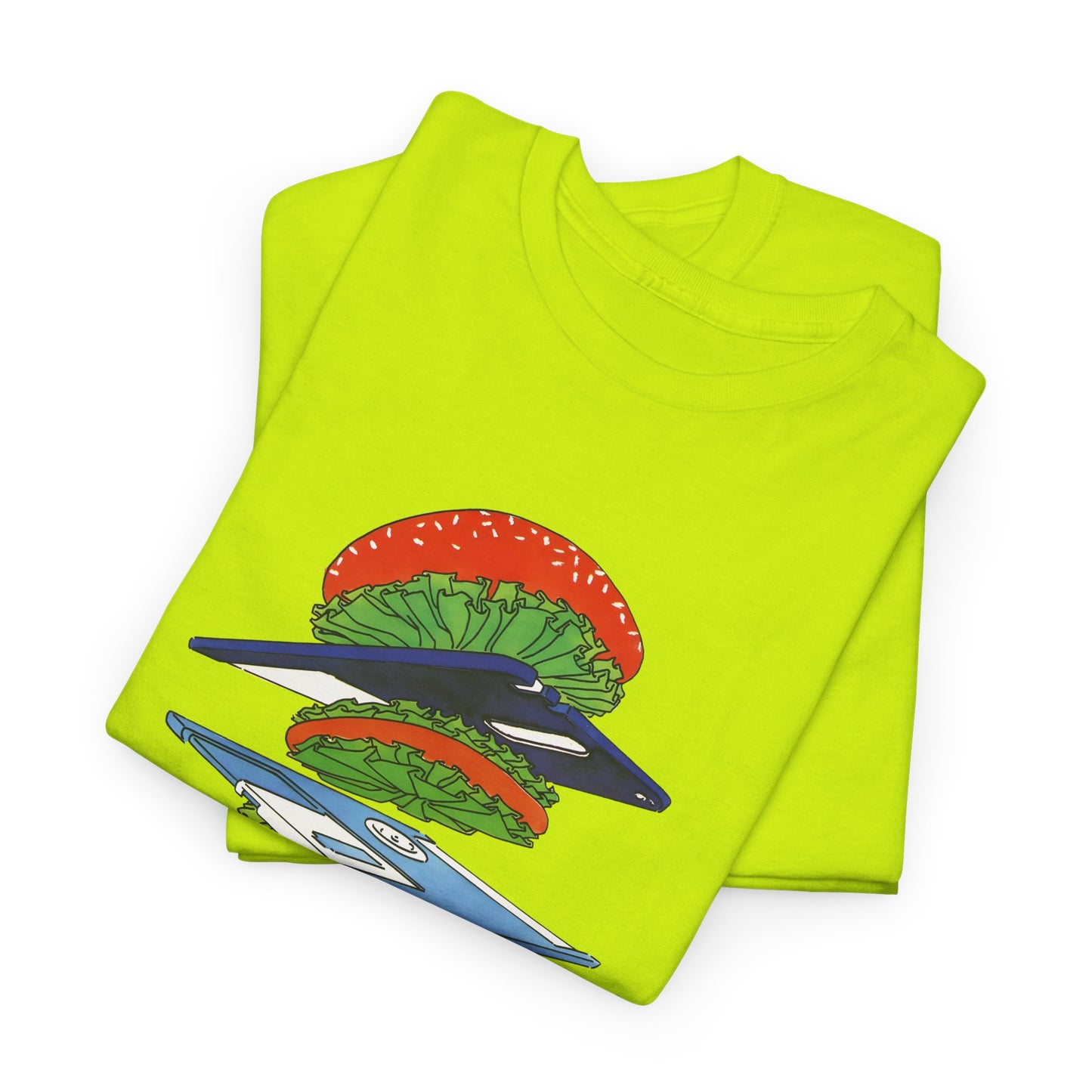 1989 uncredited art from micro mag floppy disc burger tshirt