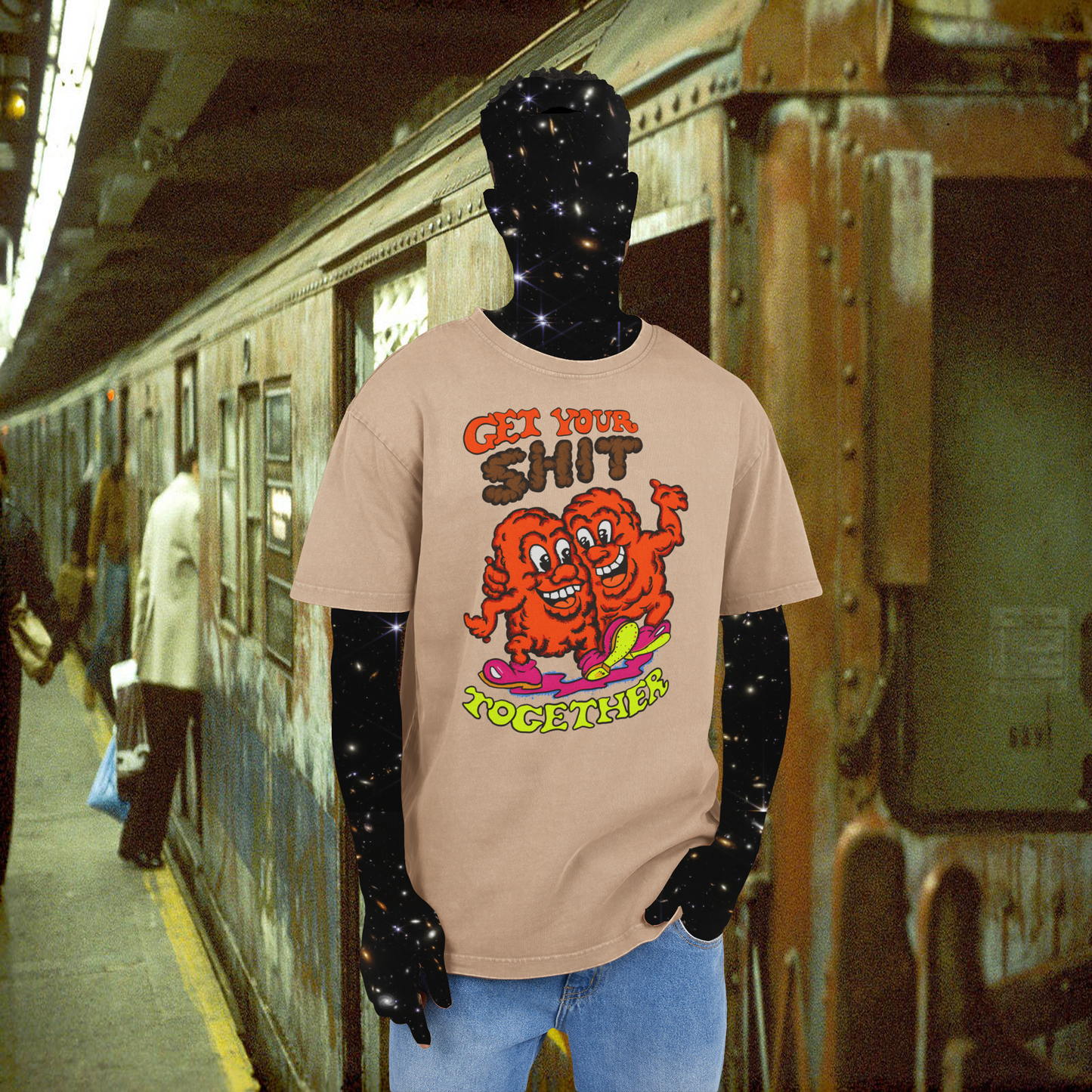 get your shit together acid washed oversized tshirt