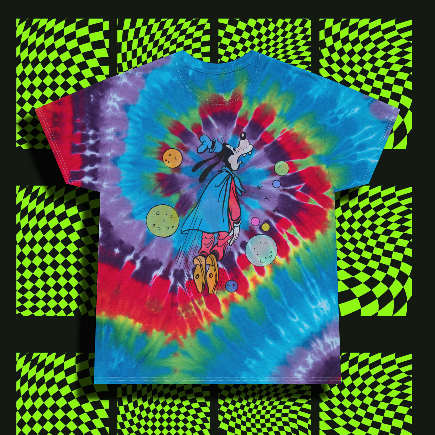 super goof comic book tie dye tshirt